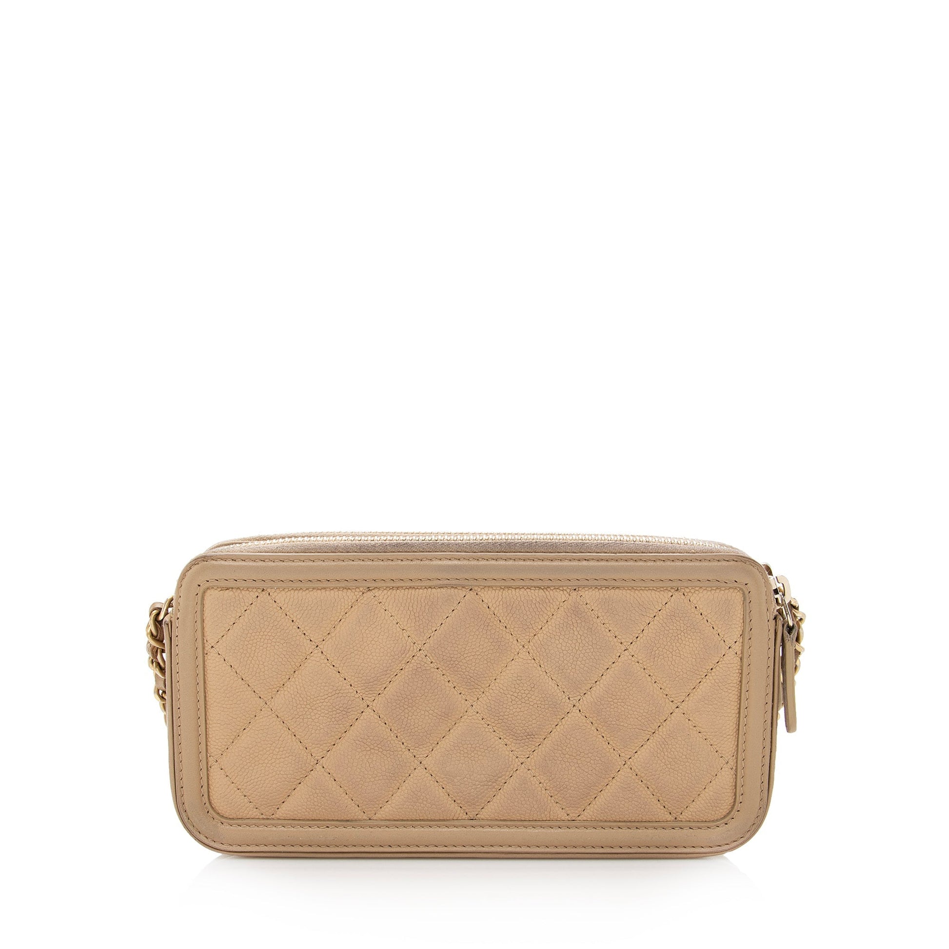 Chanel Grained Calfskin CC Filigree SHF Clutch Bag