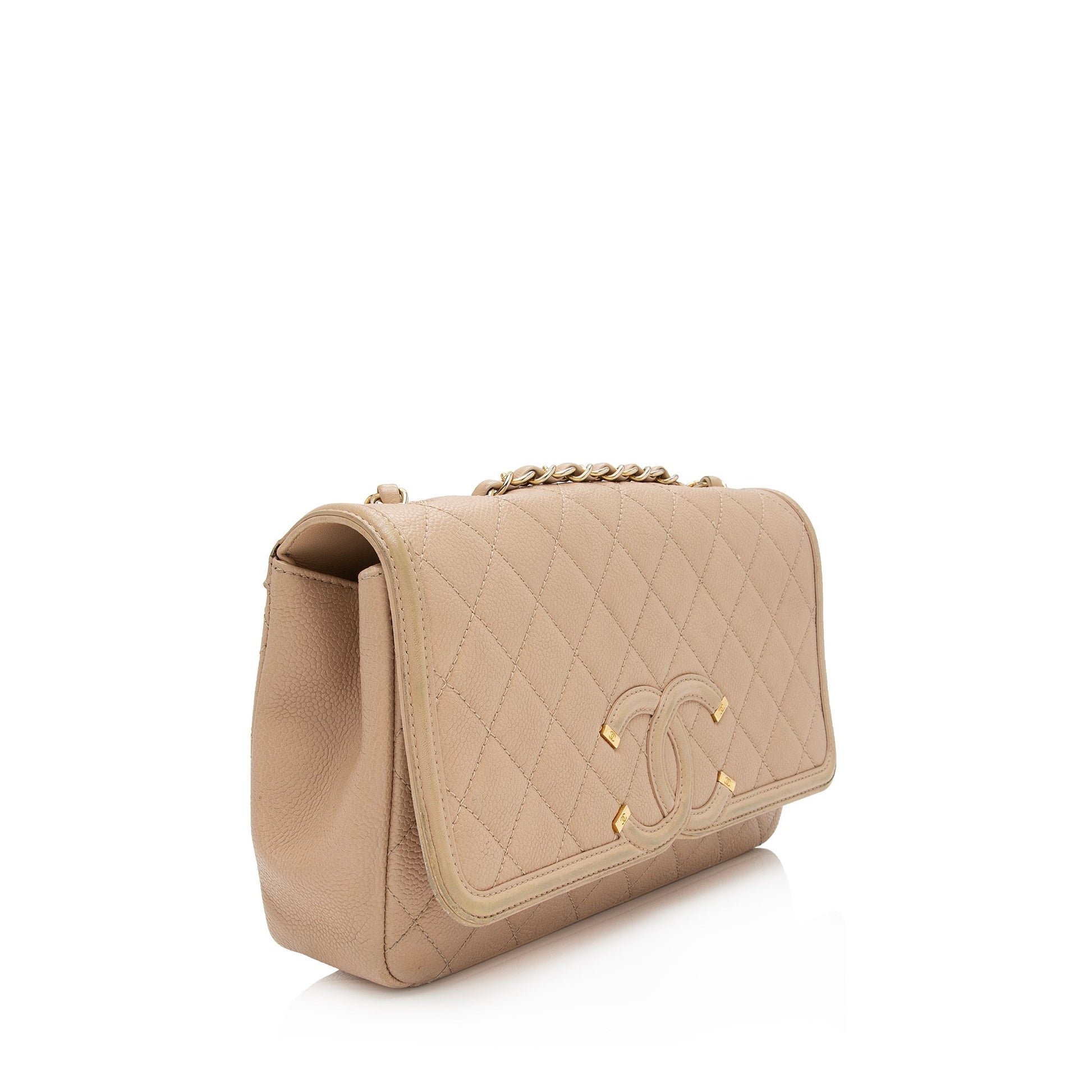 Chanel Grained Calfskin CC Filigree Flap SHF-P3nxD7 Shoulder Bag