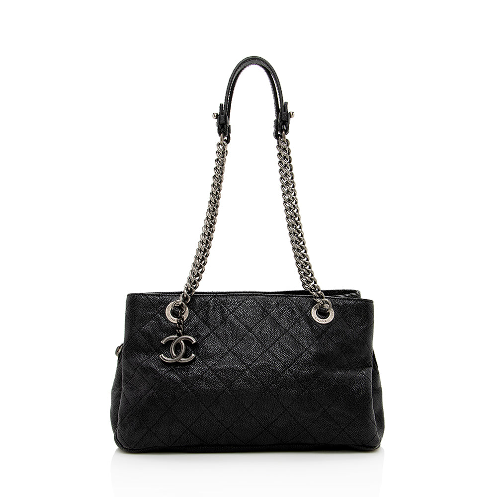 Chanel Grained Calfskin Pocket SHF Small Tote Bag