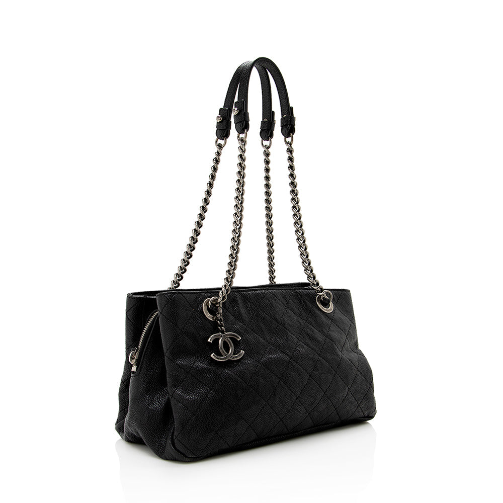 Chanel Grained Calfskin Pocket SHF Small Tote Bag
