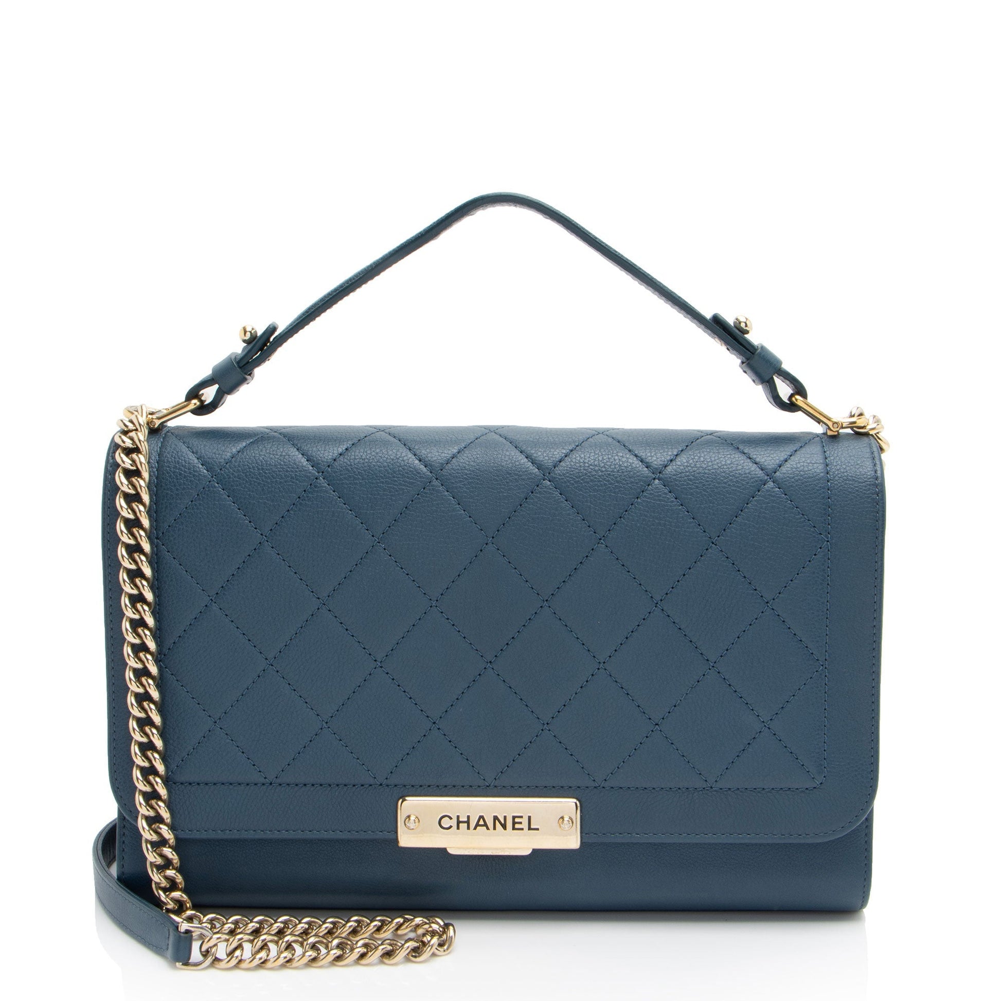 Chanel Grained Calfskin Label Click SHF-vwMSPi Shoulder Bag
