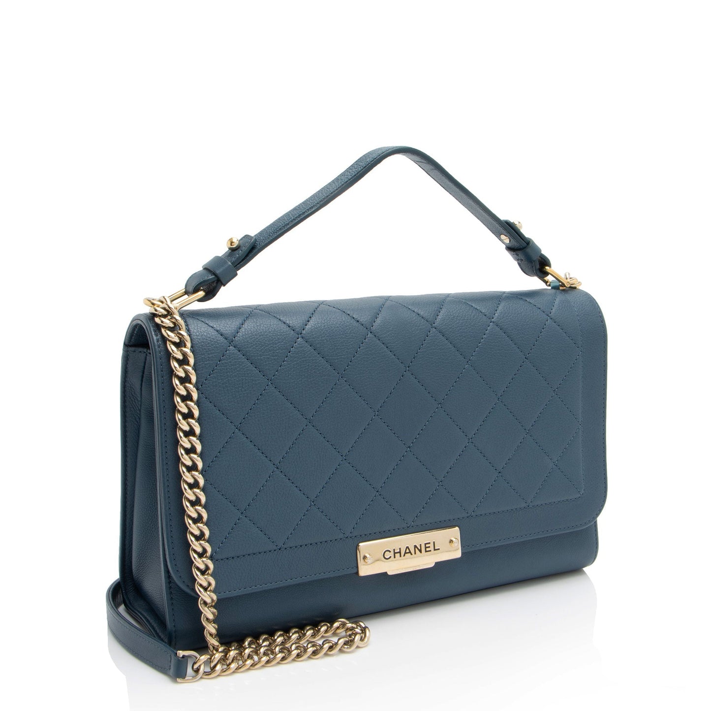 Chanel Grained Calfskin Label Click SHF-vwMSPi Shoulder Bag