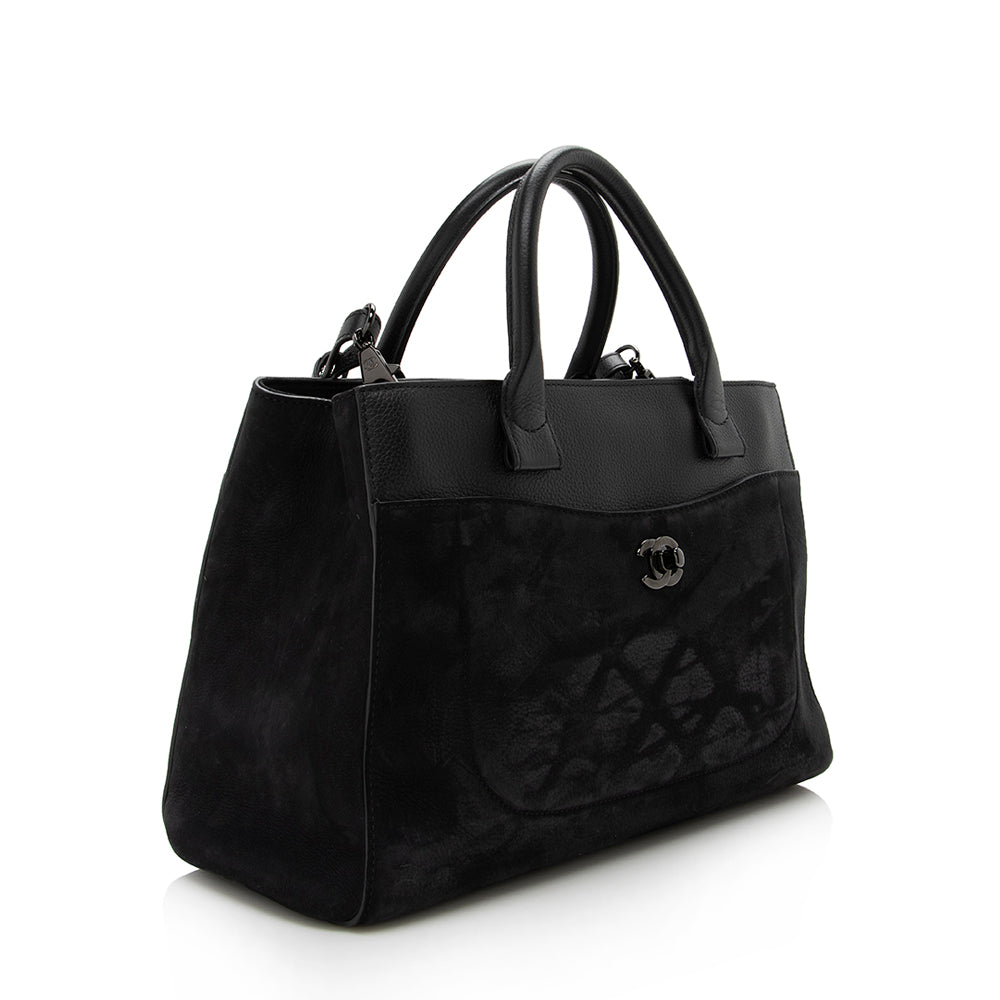 Chanel Grained Calfskin Suede Neo Executive Shopping Tote Bag