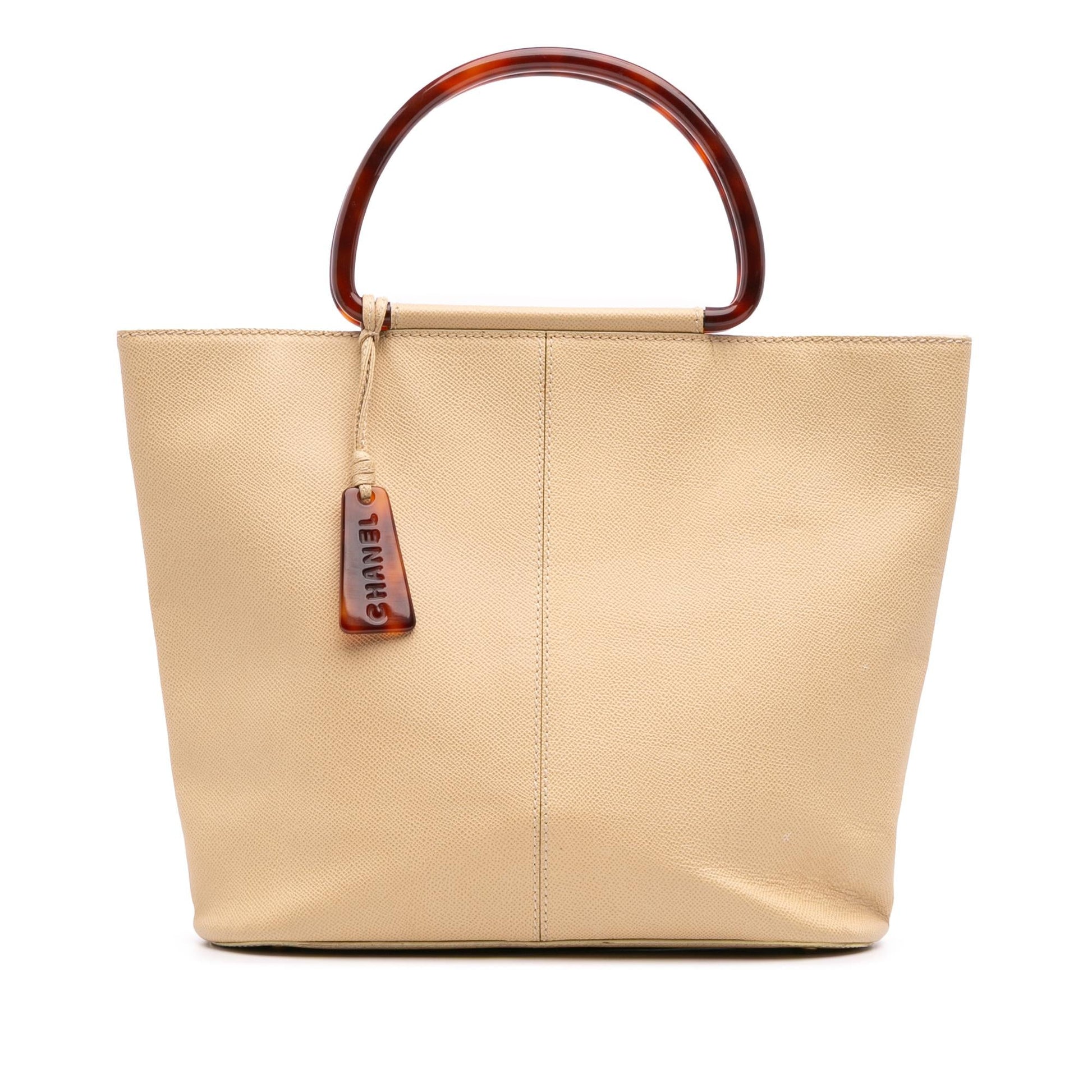 Chanel Grained Calfskin Tortoise Top Handle Tote Bag Tote 1