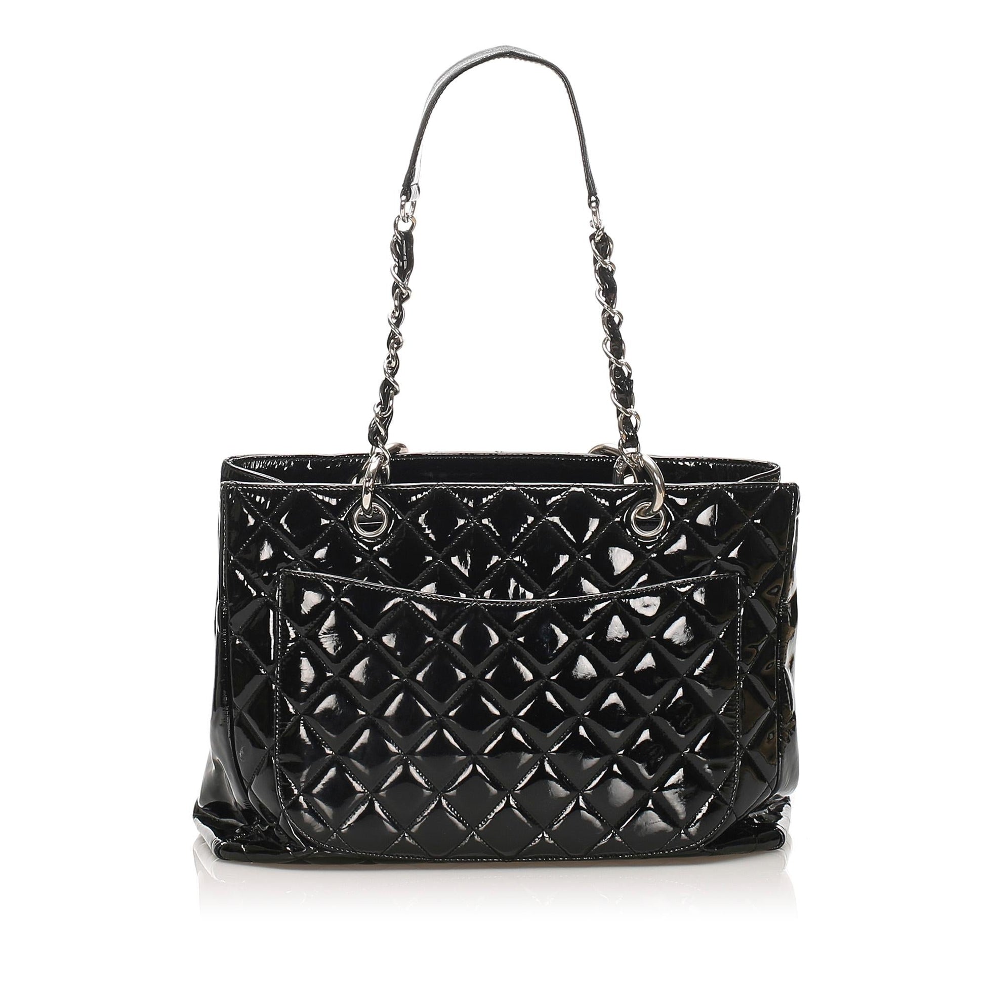 Chanel Grand Shopping Patent SHG Leather Tote Bag