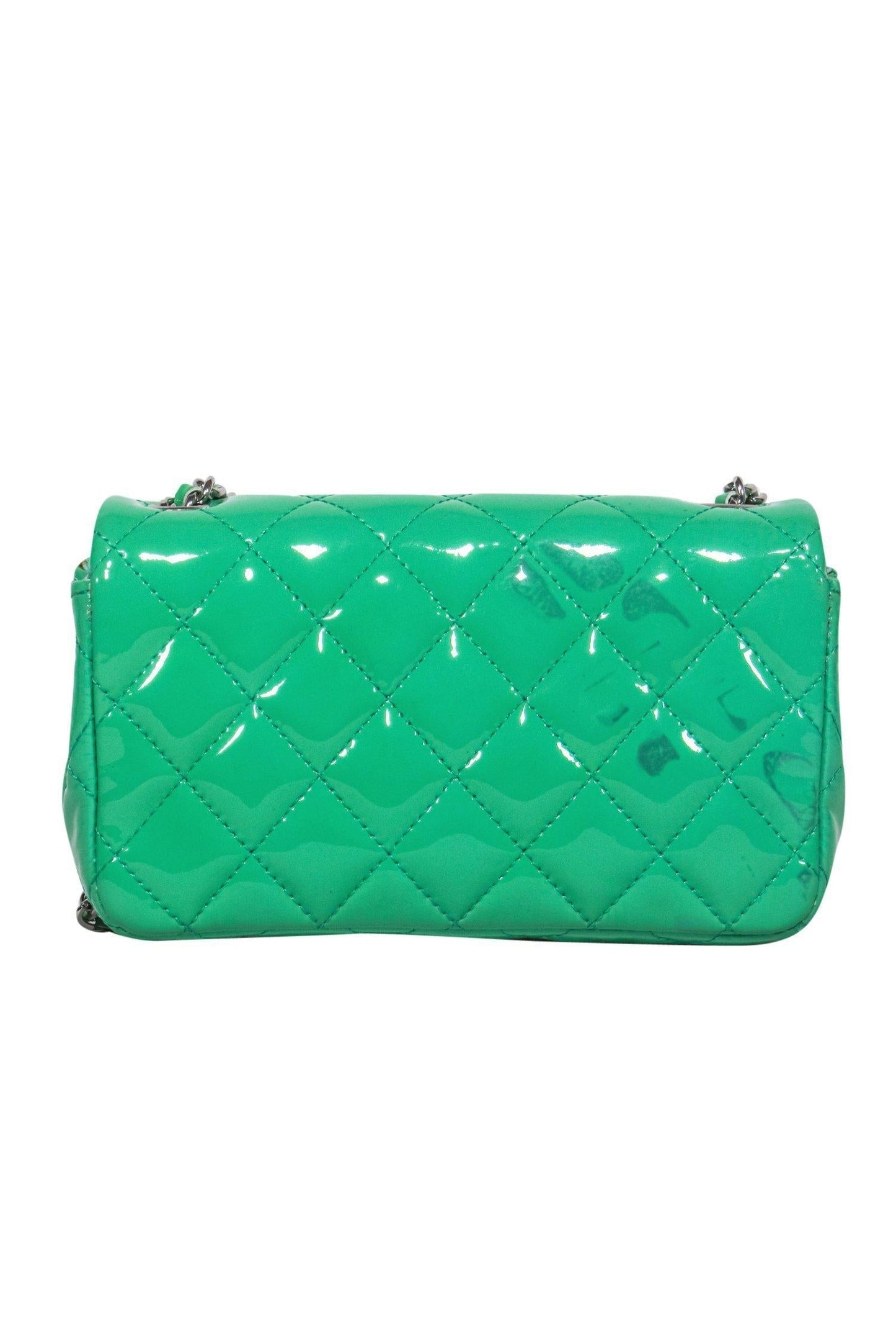 Chanel - Green Patent Leather Quilted Mini Crossbody