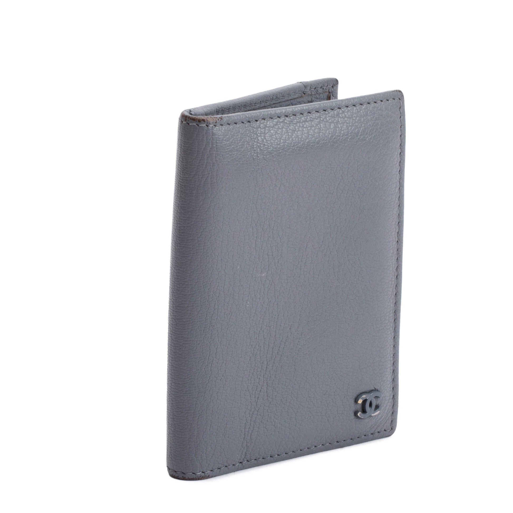 Chanel CC Pocket Organizer Leather Calfskin Grey Travel Bag