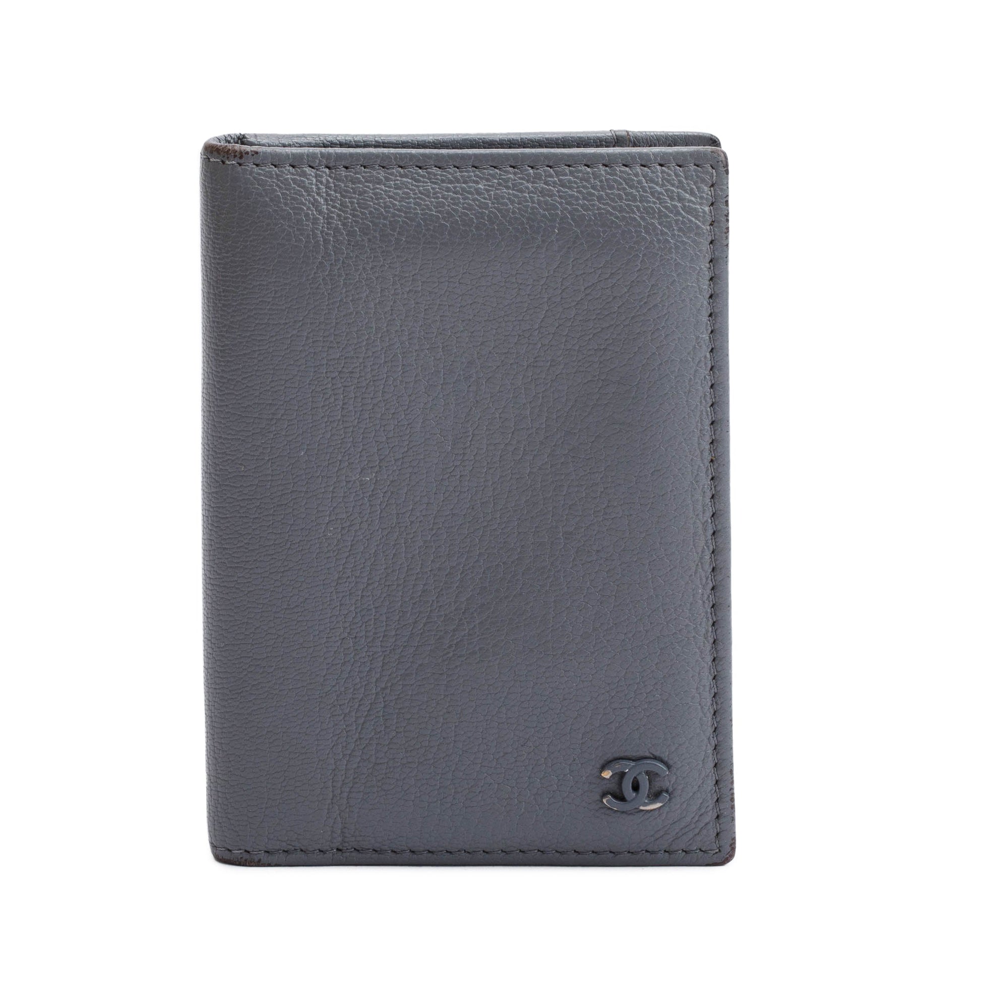 Chanel CC Pocket Organizer Leather Calfskin Grey Travel Bag
