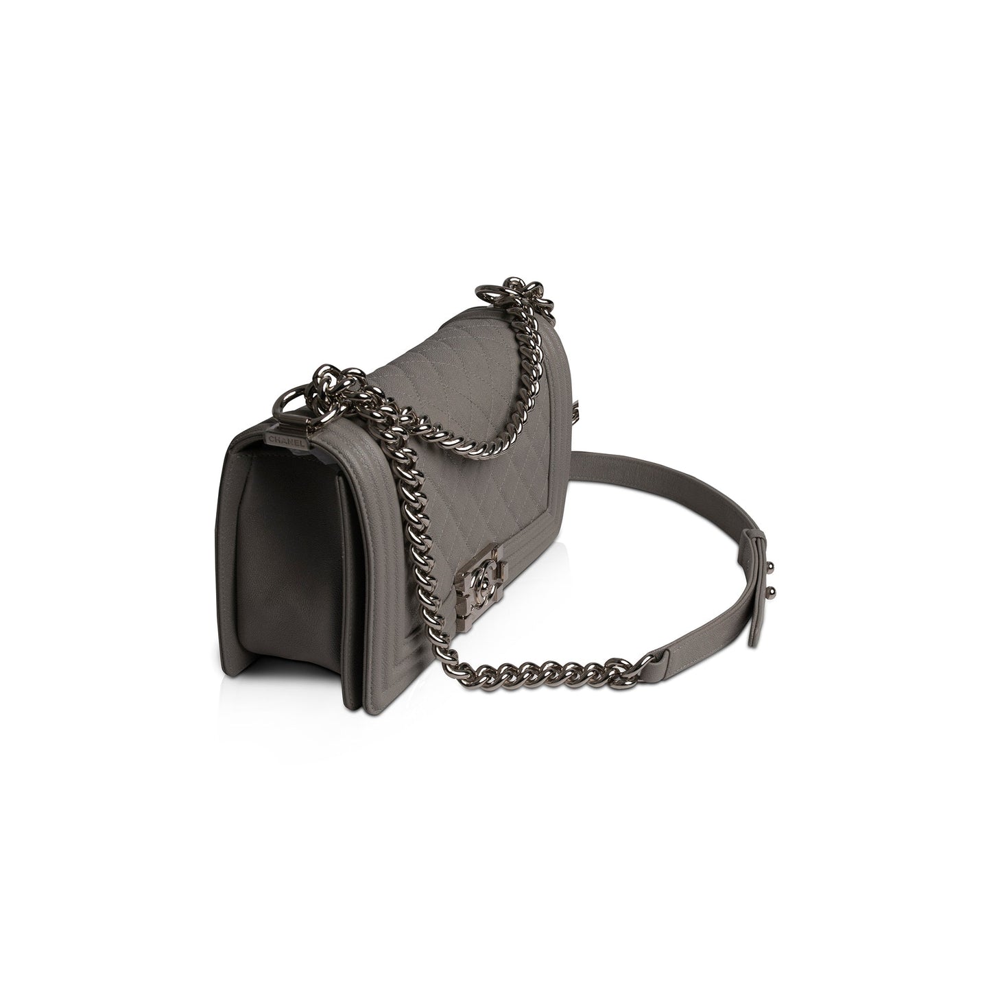 Chanel Caviar Boy Grey Travel Bag