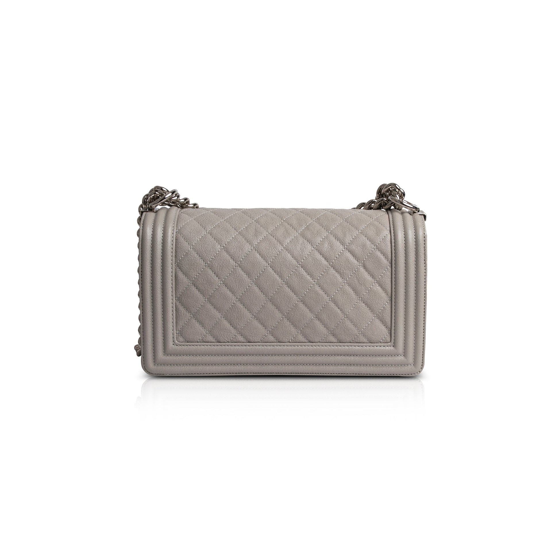 Chanel Caviar Boy Grey Travel Bag