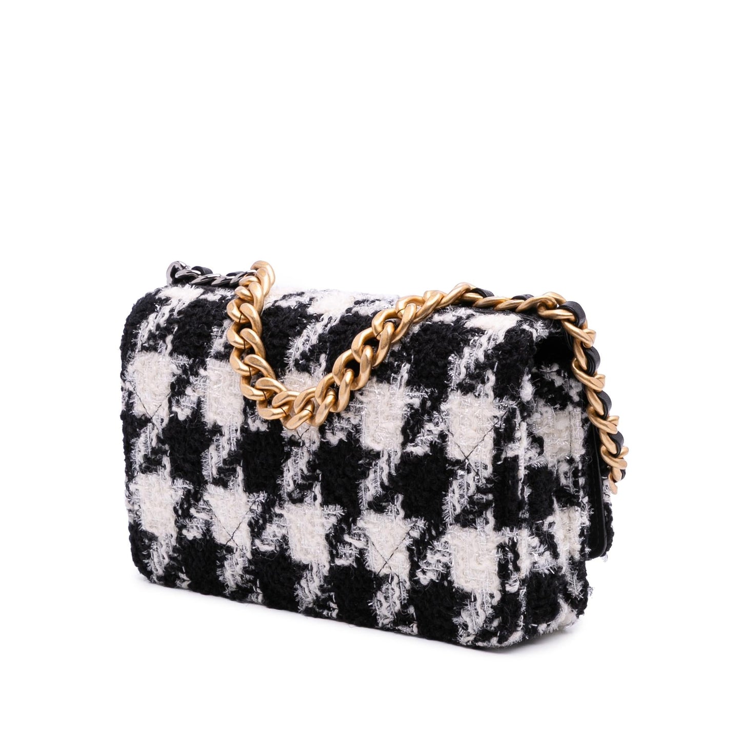 Chanel Houndstooth Tweed 19 On Wallet Case