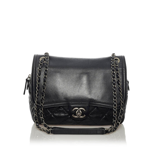Chanel Mix Zip Flap SHG Leather Crossbody Bag