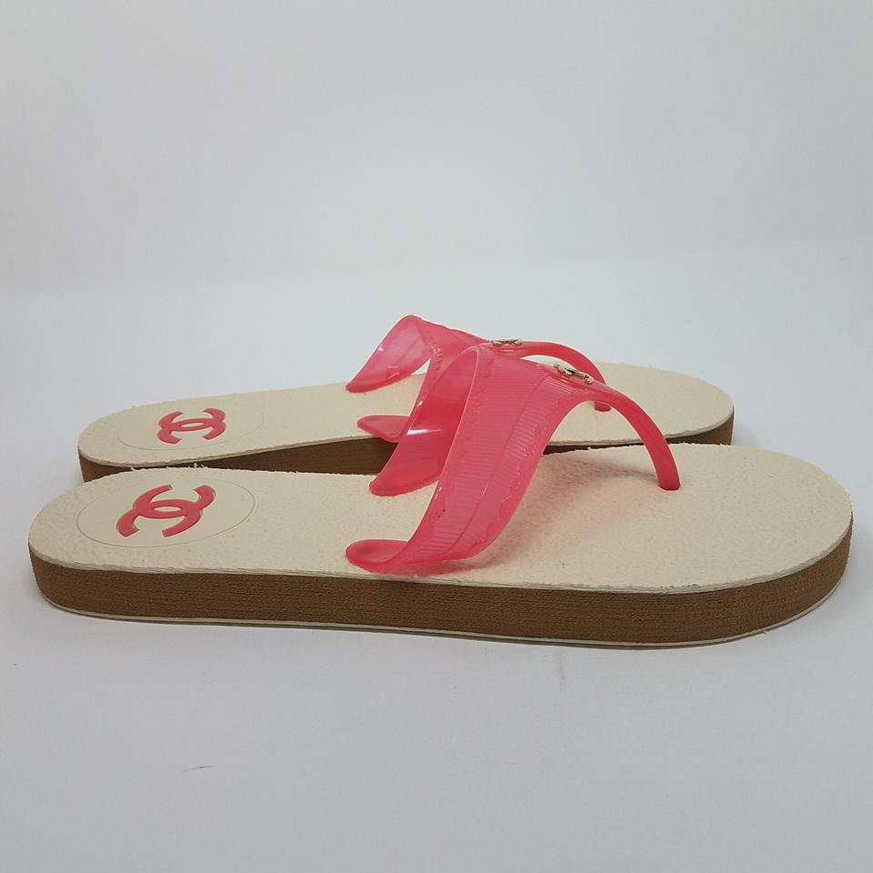 Chanel Interlocking Cc Ruber Thong Slides Bag