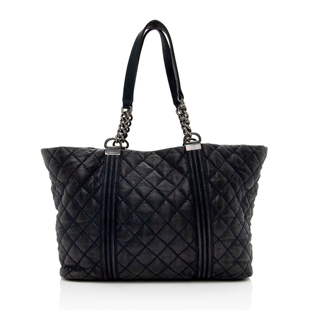 Chanel Iridescent Calfskin Gentle Boy Shopping - Tote Bag