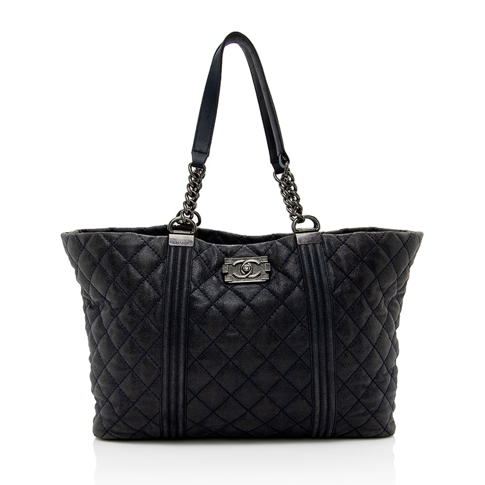 Chanel Iridescent Calfskin Gentle Boy Shopping - Tote Bag