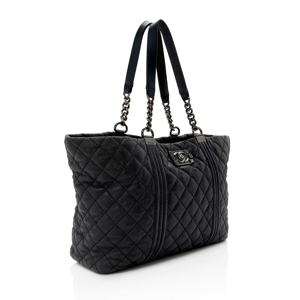Chanel Iridescent Calfskin Gentle Boy Shopping - Tote Bag