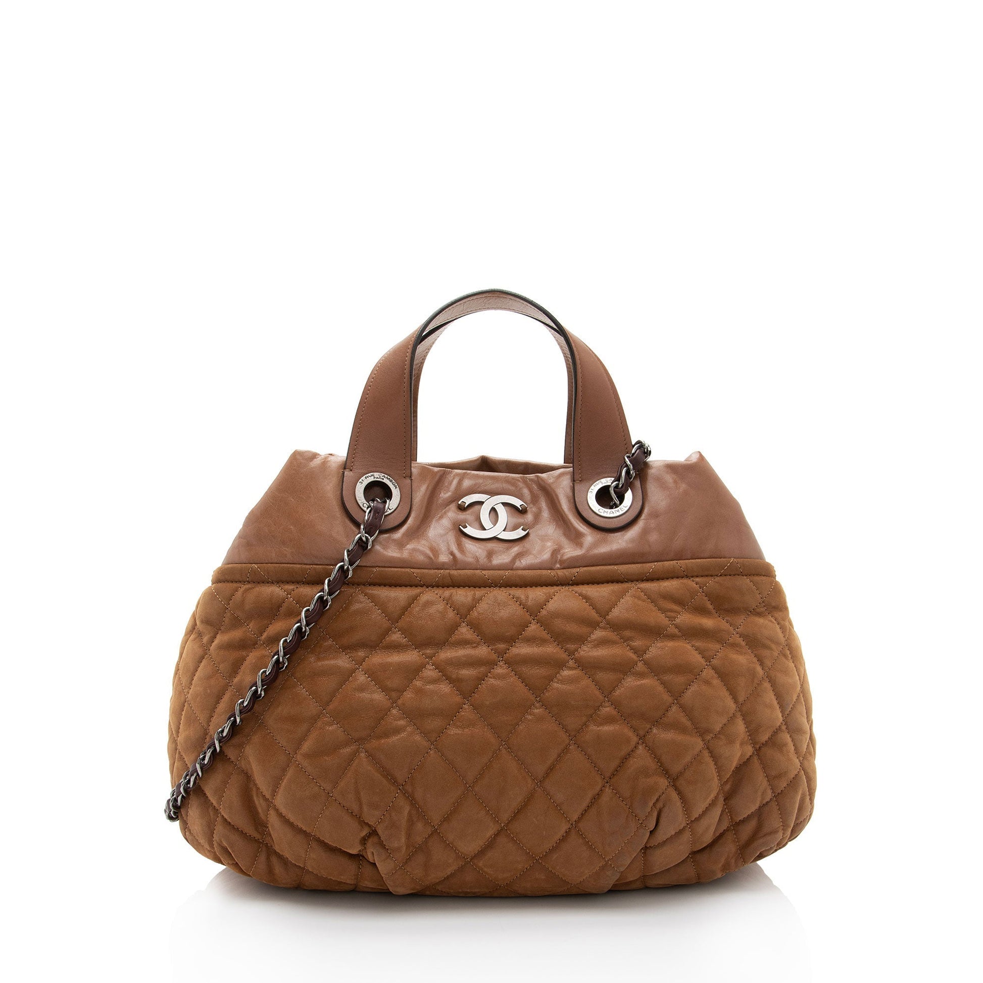 Chanel Iridescent Calfskin Mix Bowler Small Tote Bag