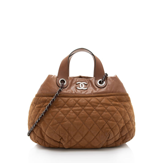 Chanel Iridescent Calfskin Mix Bowler Small Tote Bag