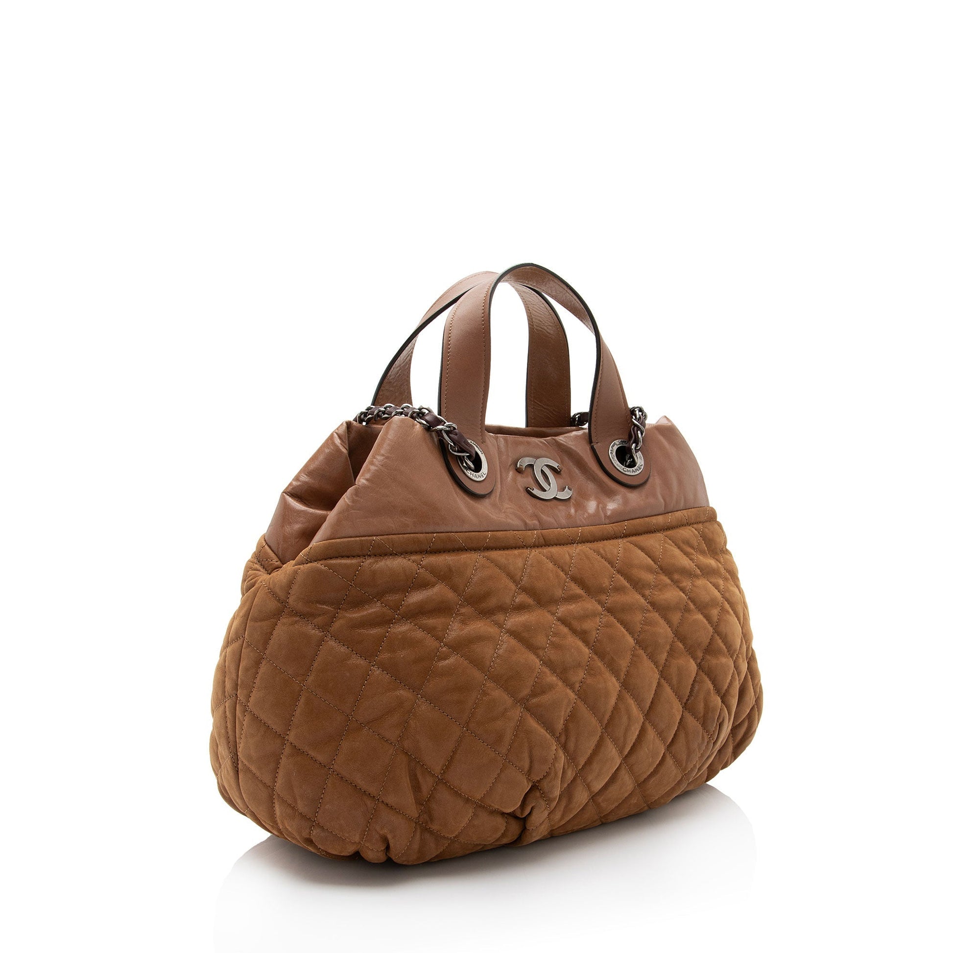 Chanel Iridescent Calfskin Mix Bowler Small Tote Bag