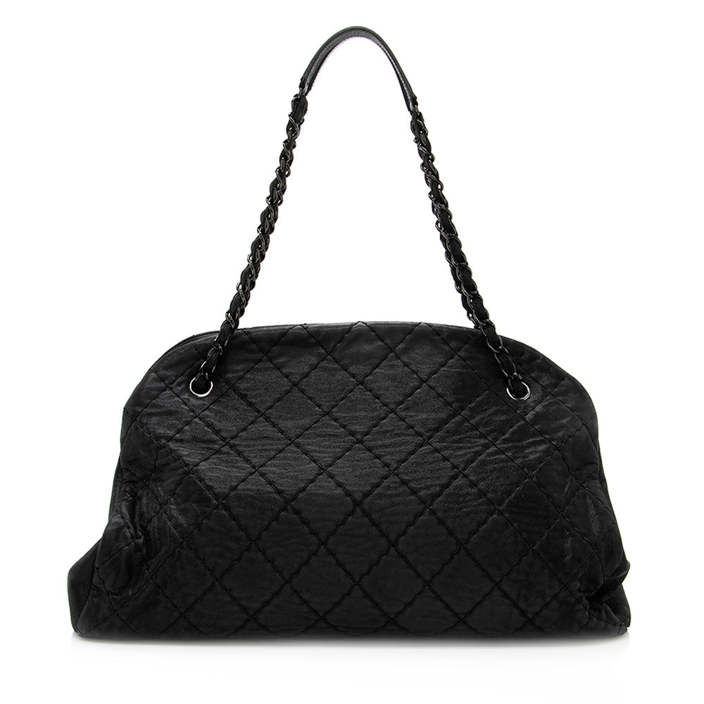 Chanel Iridescent Calfskin Just Mademoiselle XL Bowler Handbag