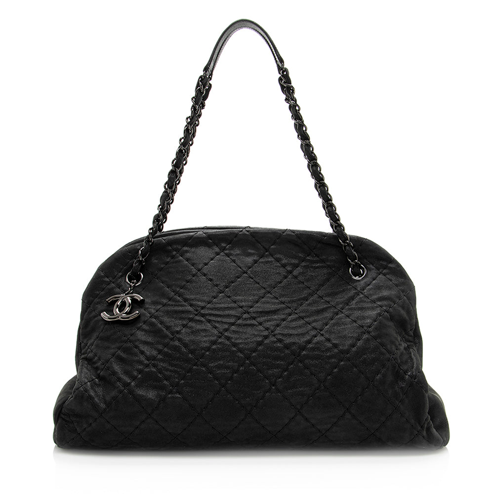 Chanel Iridescent Calfskin Just Mademoiselle XL Bowler Handbag