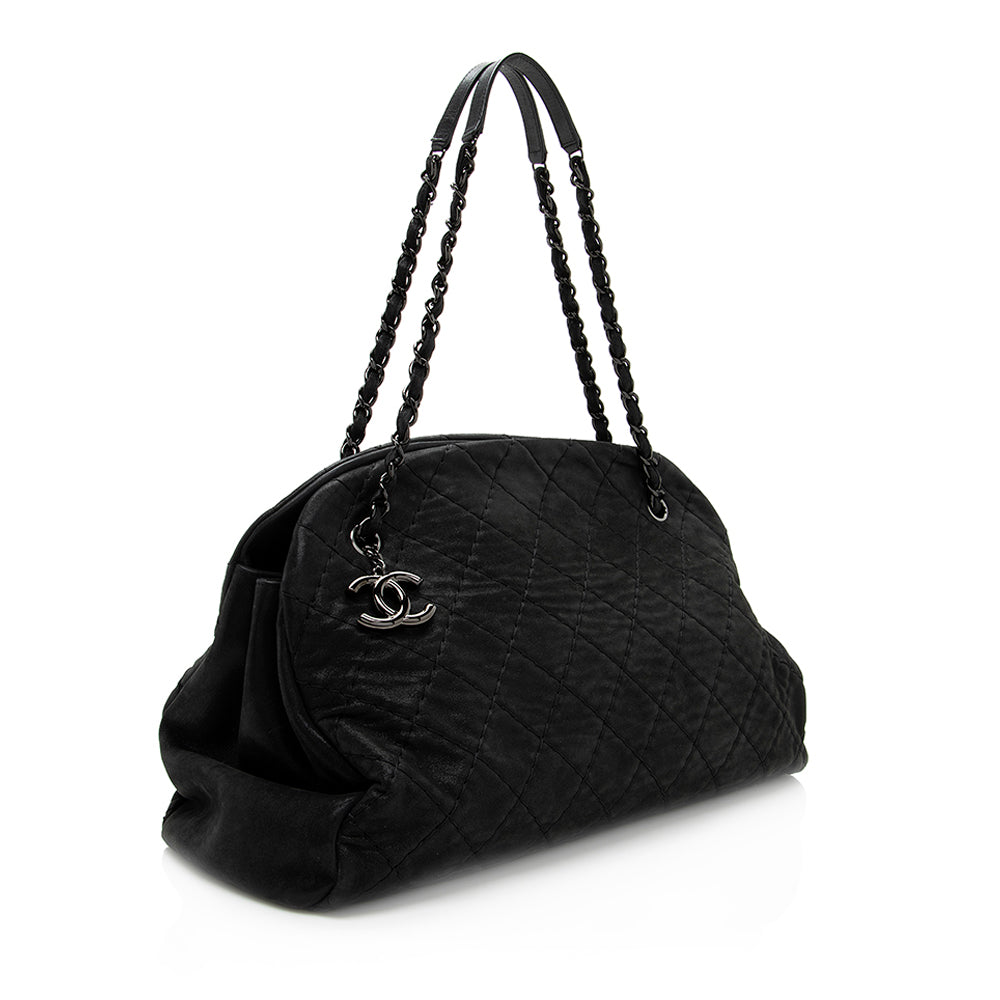 Chanel Iridescent Calfskin Just Mademoiselle XL Bowler Handbag
