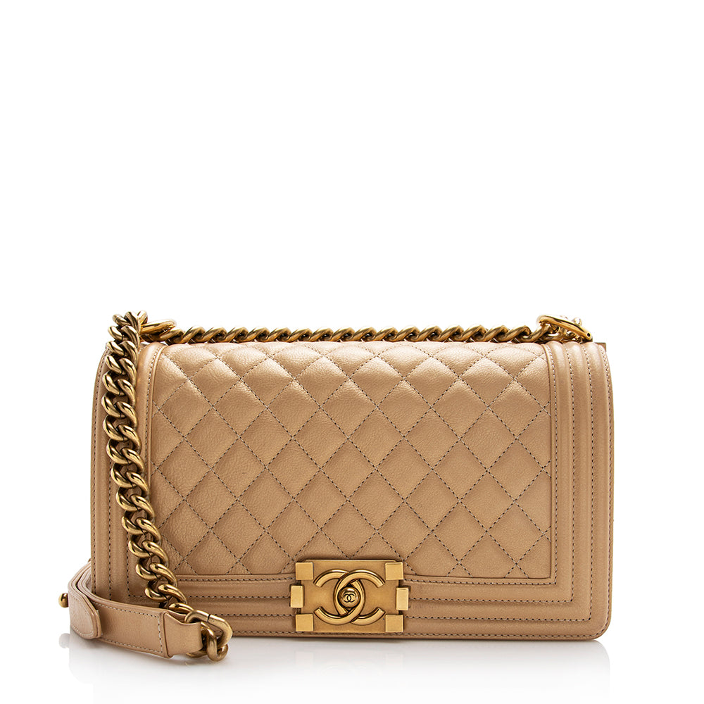 Chanel Iridescent Calfskin Old Boy SHF Handbag