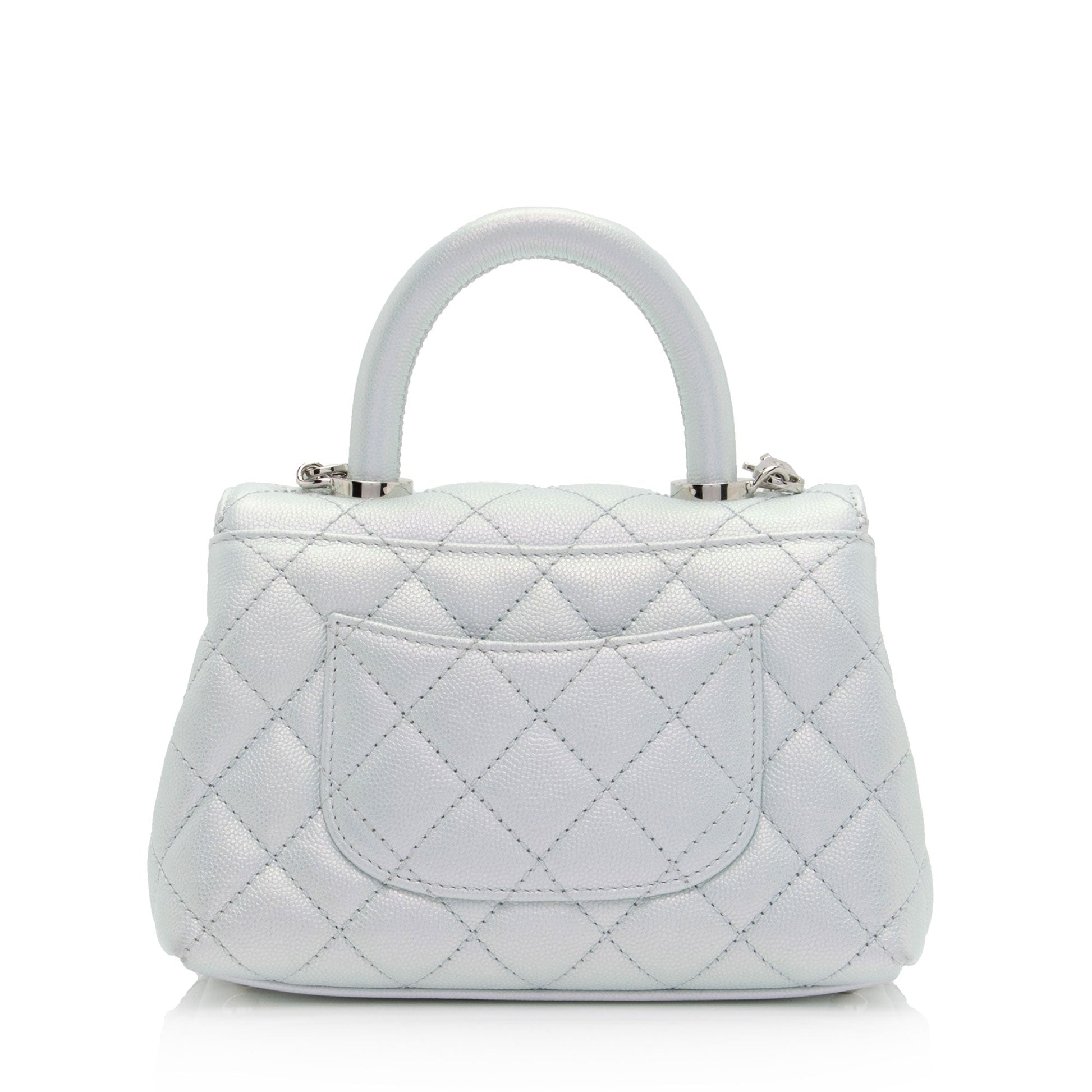 Chanel Iridescent Caviar Coco Top Handle Extra Leather Shoulder Bag