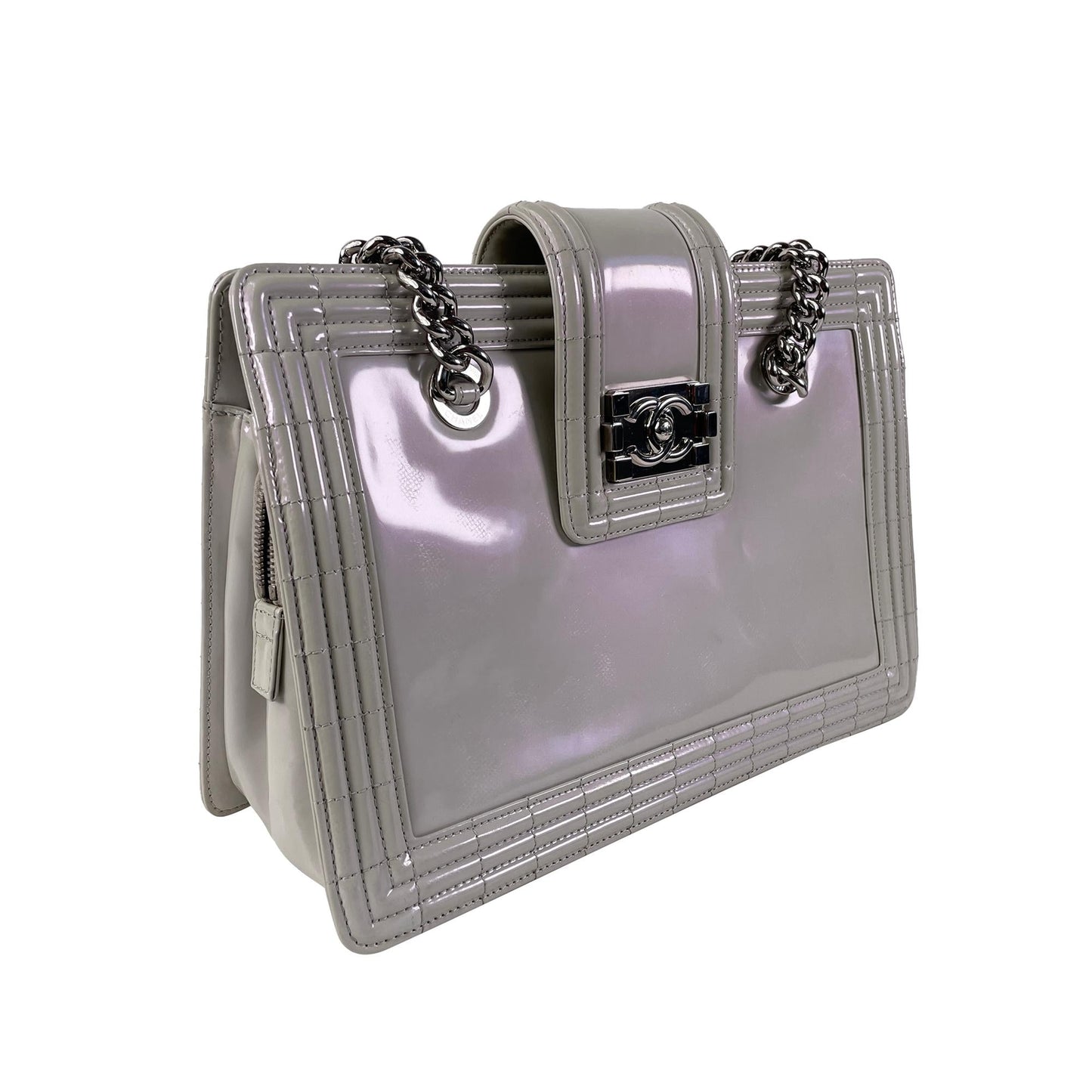 Chanel Iridescent Patent Boy Reverso Shopping SHG-zcc1Jm Tote Bag
