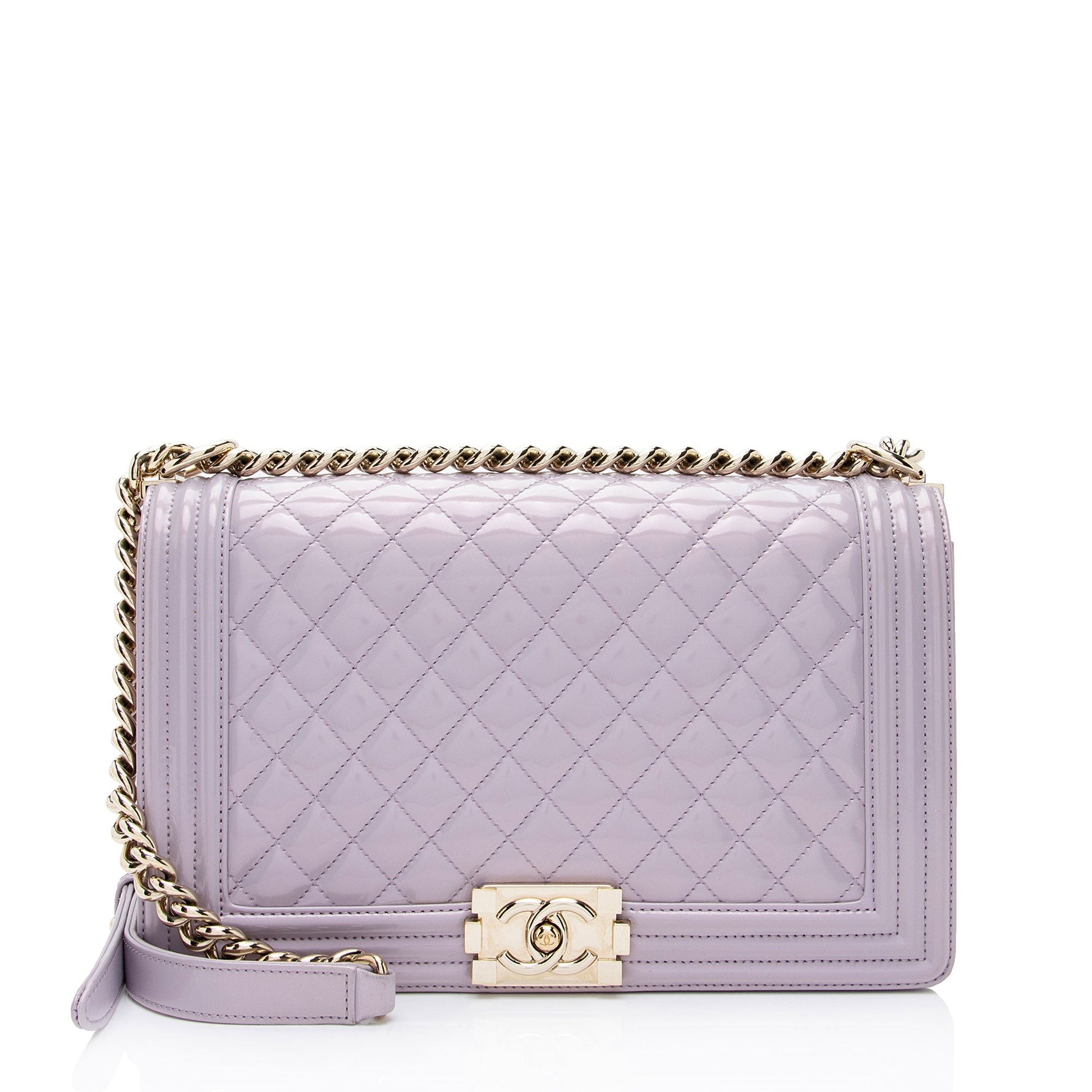 Chanel Patent New Boy Leather Handbag
