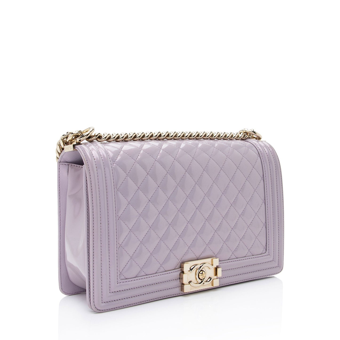 Chanel Patent New Boy Leather Handbag