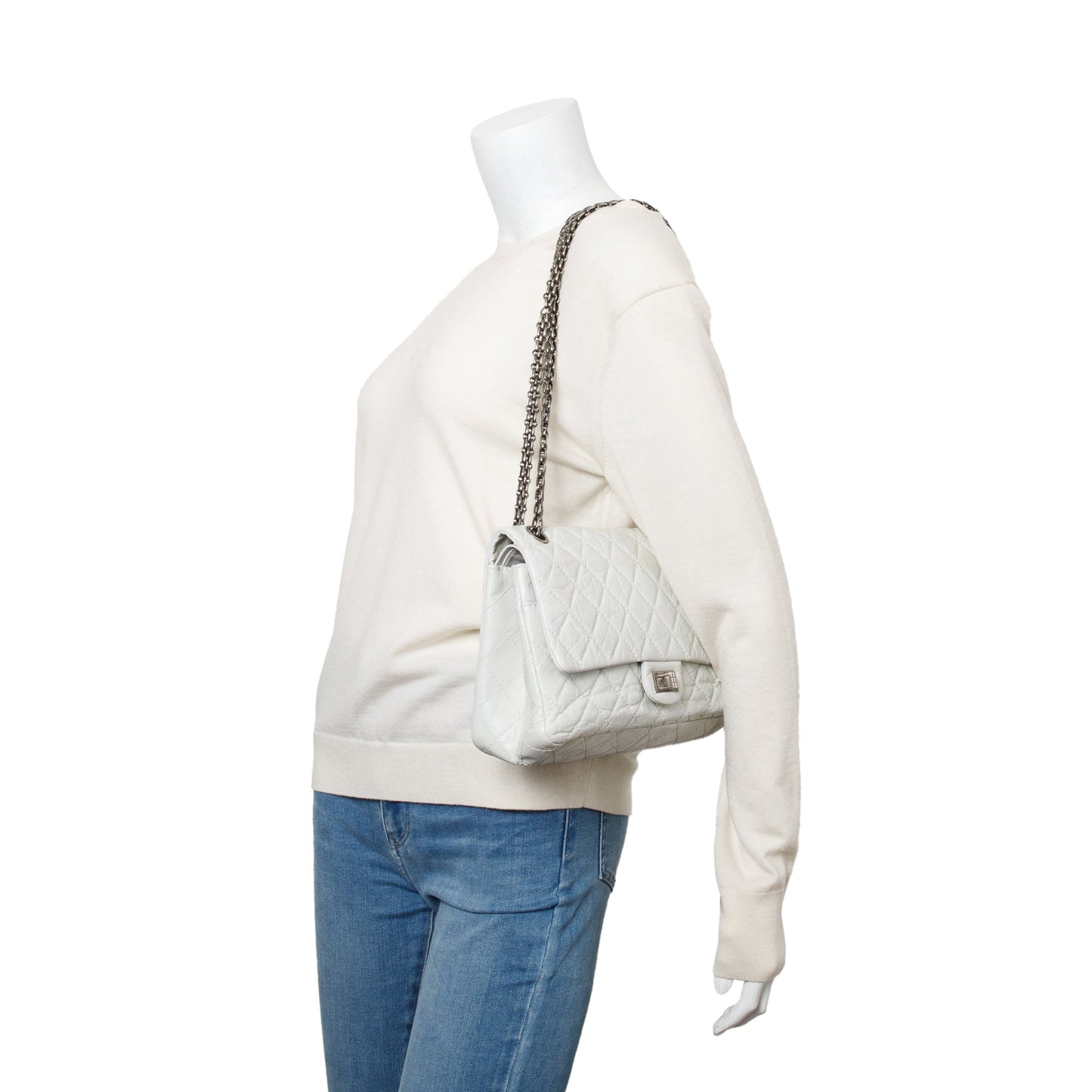 Chanel Aged 2.55 Reissue 226 Double Leather Calfskin Ivory Travel Bag