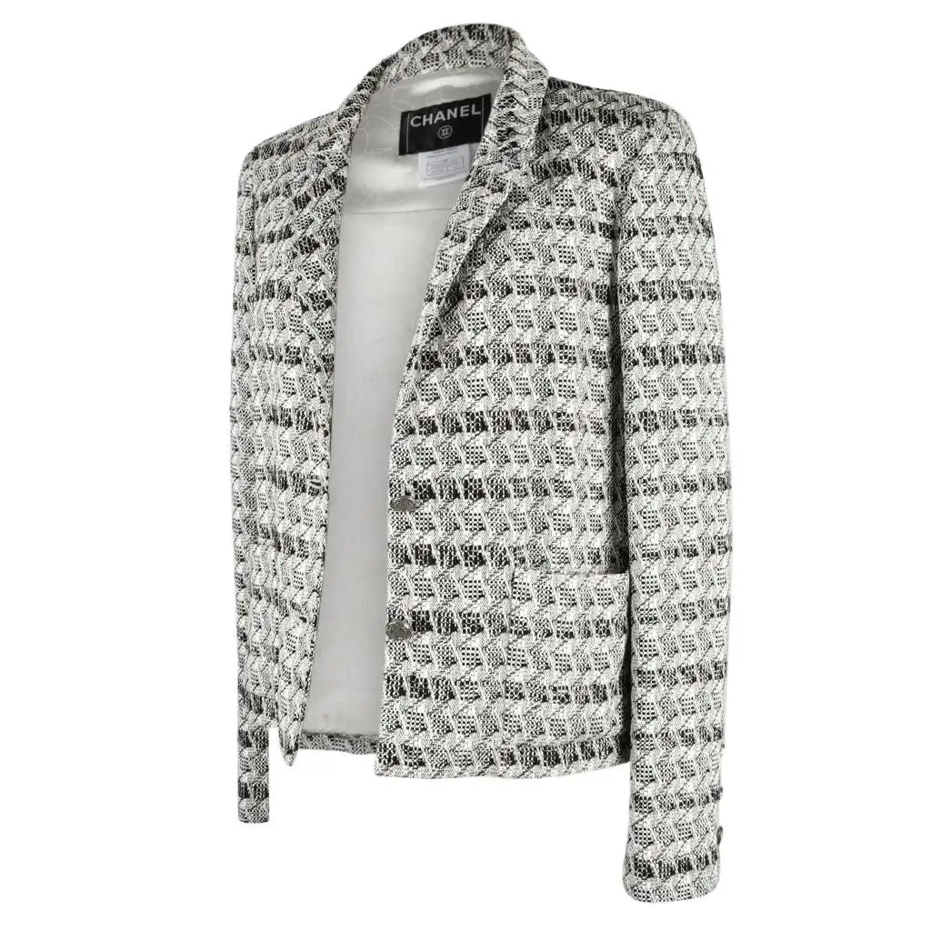 Chanel Subtle Silver Thread Tweed Blazer Bag