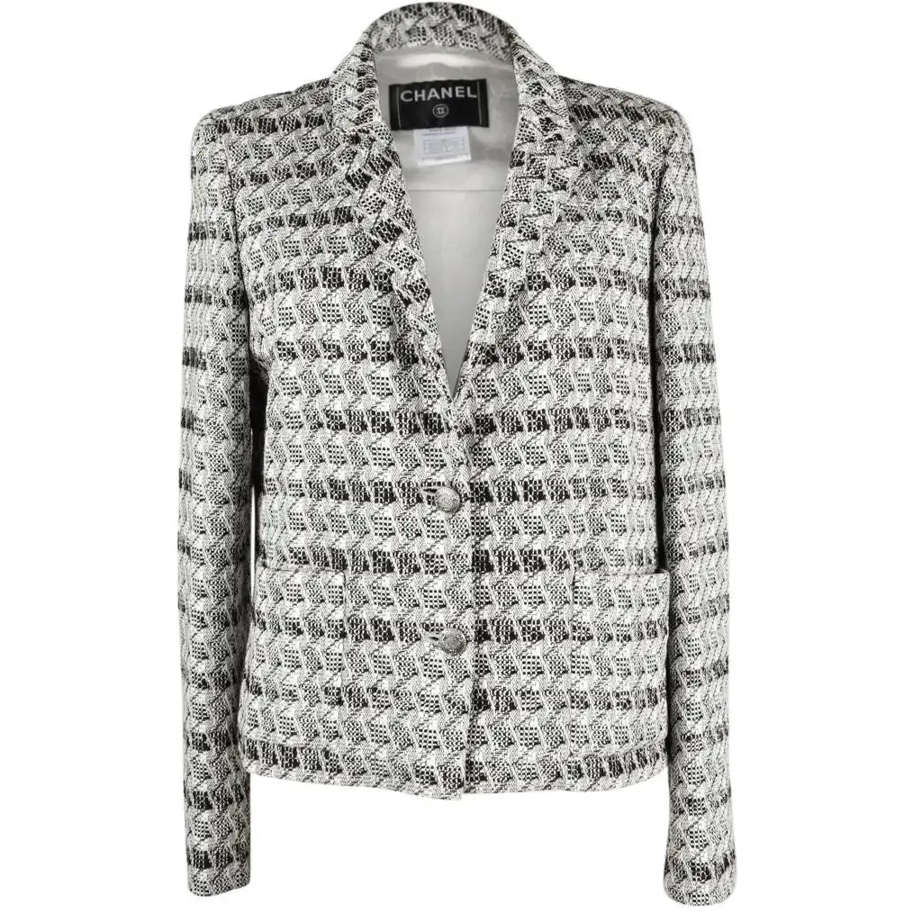Chanel Subtle Silver Thread Tweed Blazer Bag