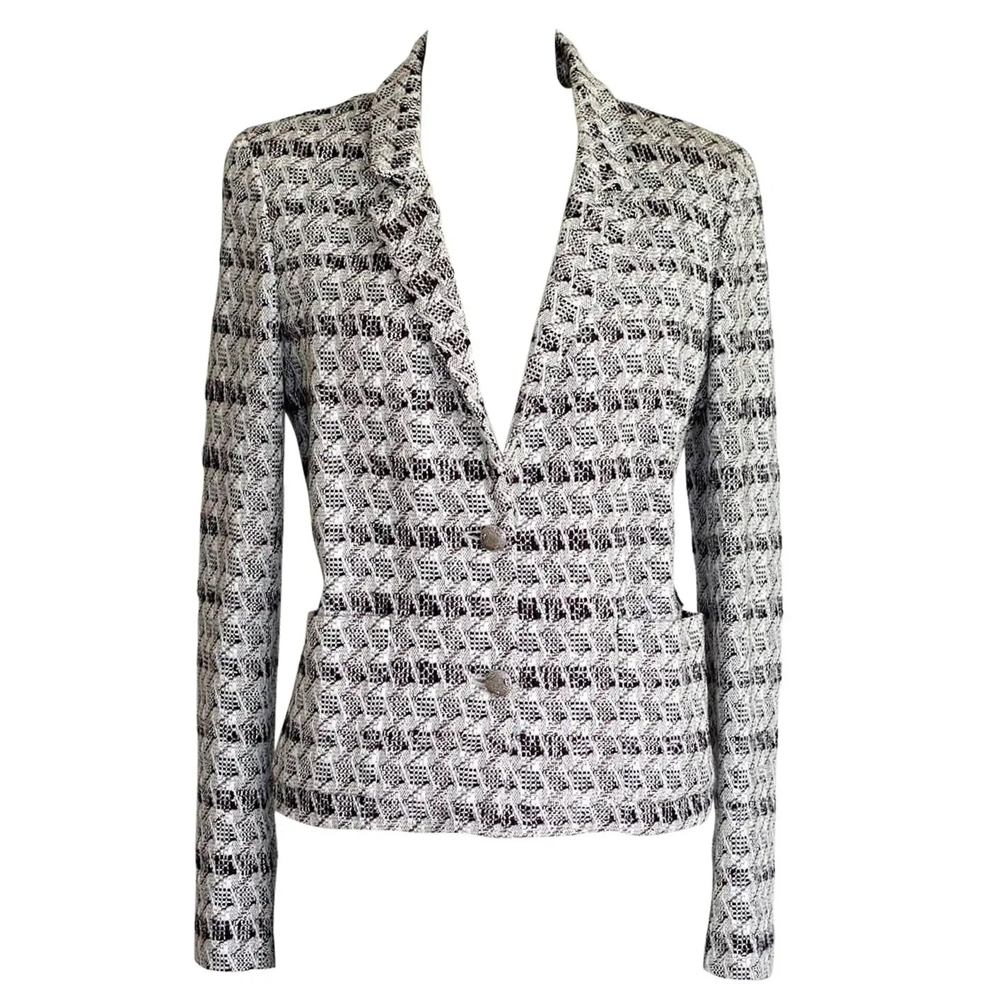 Chanel Subtle Silver Thread Tweed Blazer Bag