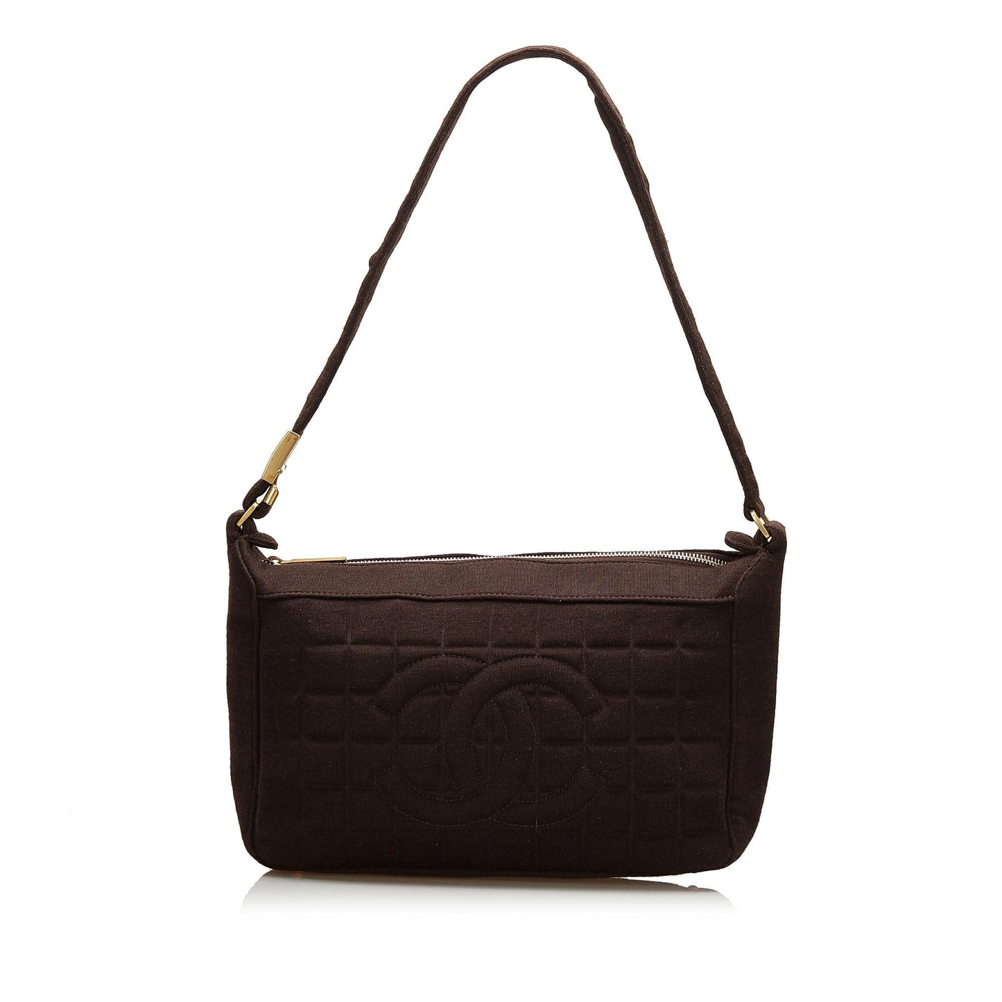 Chanel Jersey Chocolate Bar SHG Shoulder Bag