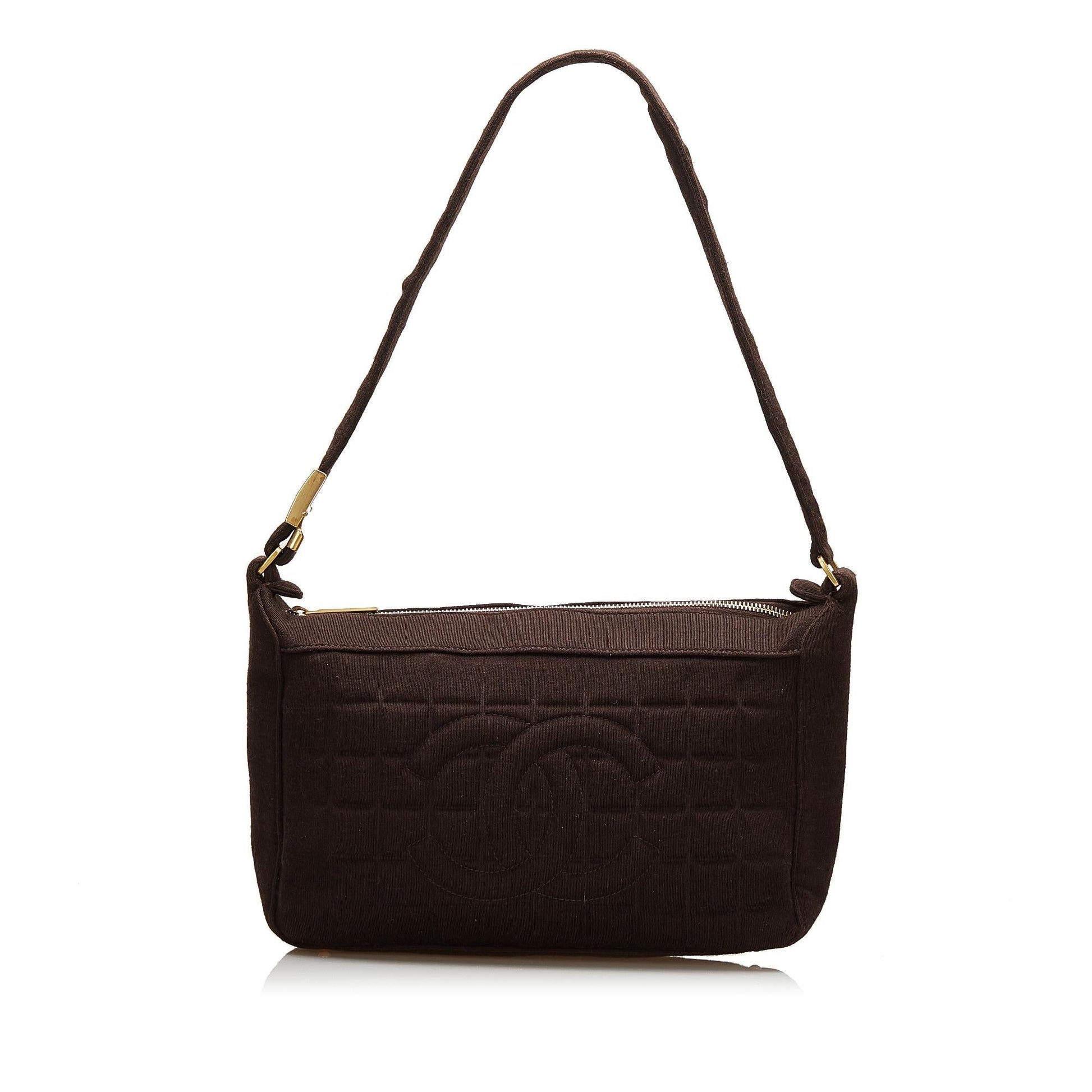 Chanel Jersey Chocolate Bar SHG Shoulder Bag