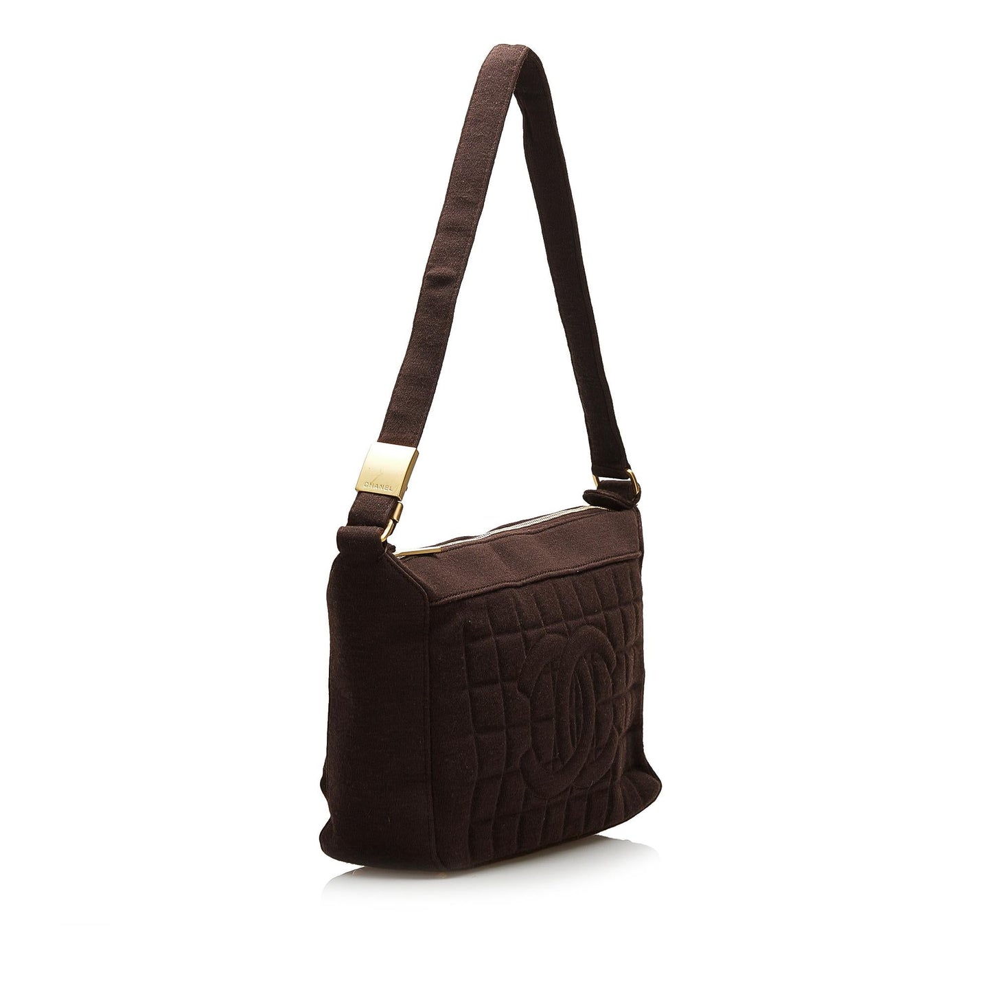 Chanel Jersey Chocolate Bar SHG Shoulder Bag