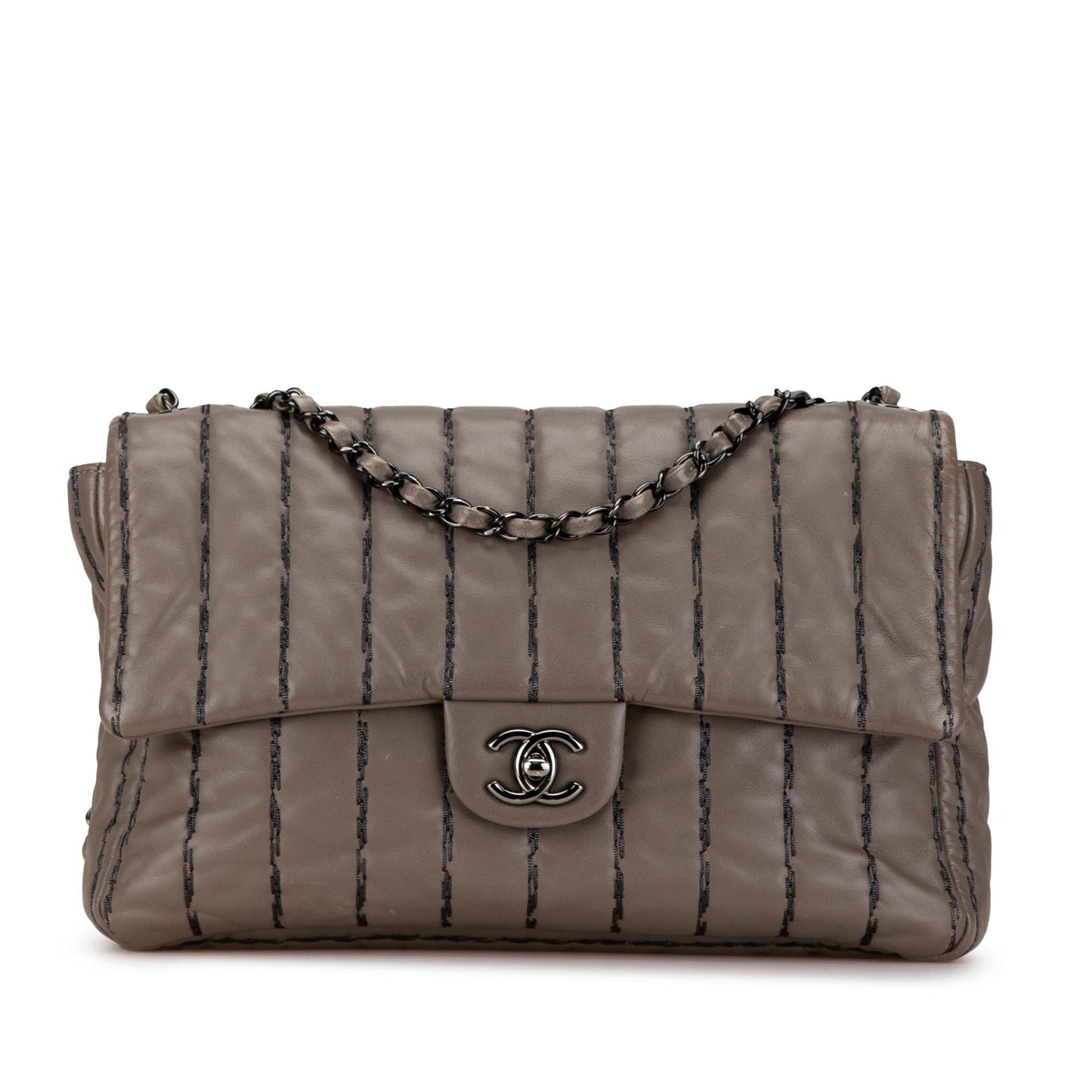Chanel Jumbo CC Lambskin Vertical Stitch Single Handbag