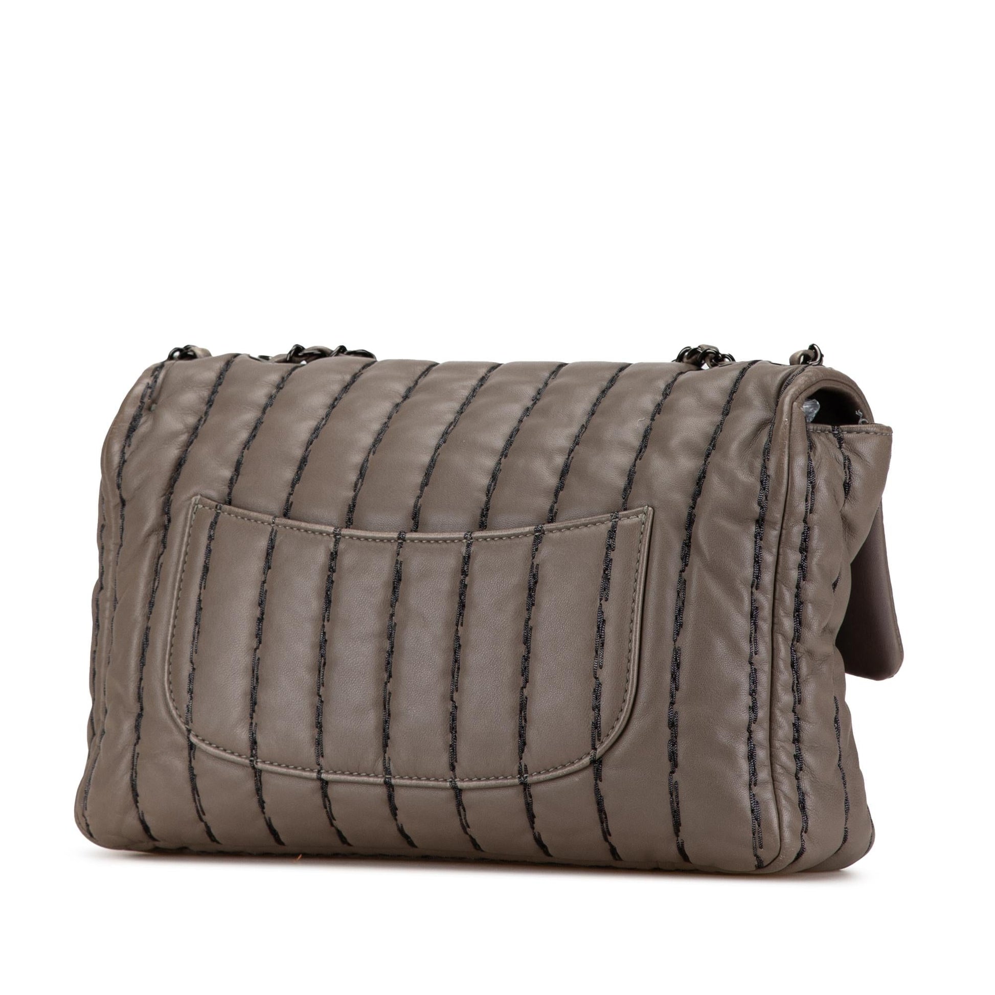 Chanel Jumbo CC Lambskin Vertical Stitch Single Handbag
