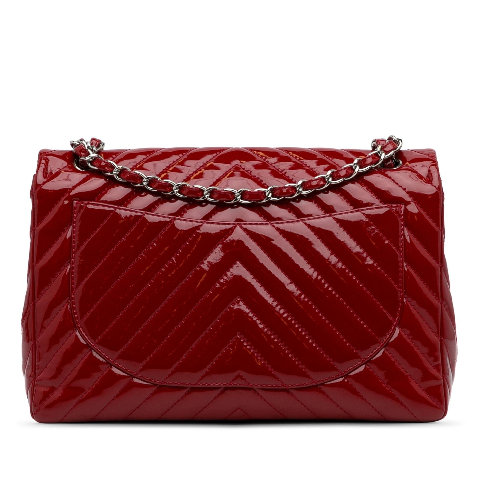 Chanel Jumbo Chevron Patent Single Flap SHG-8b5izz Handbag