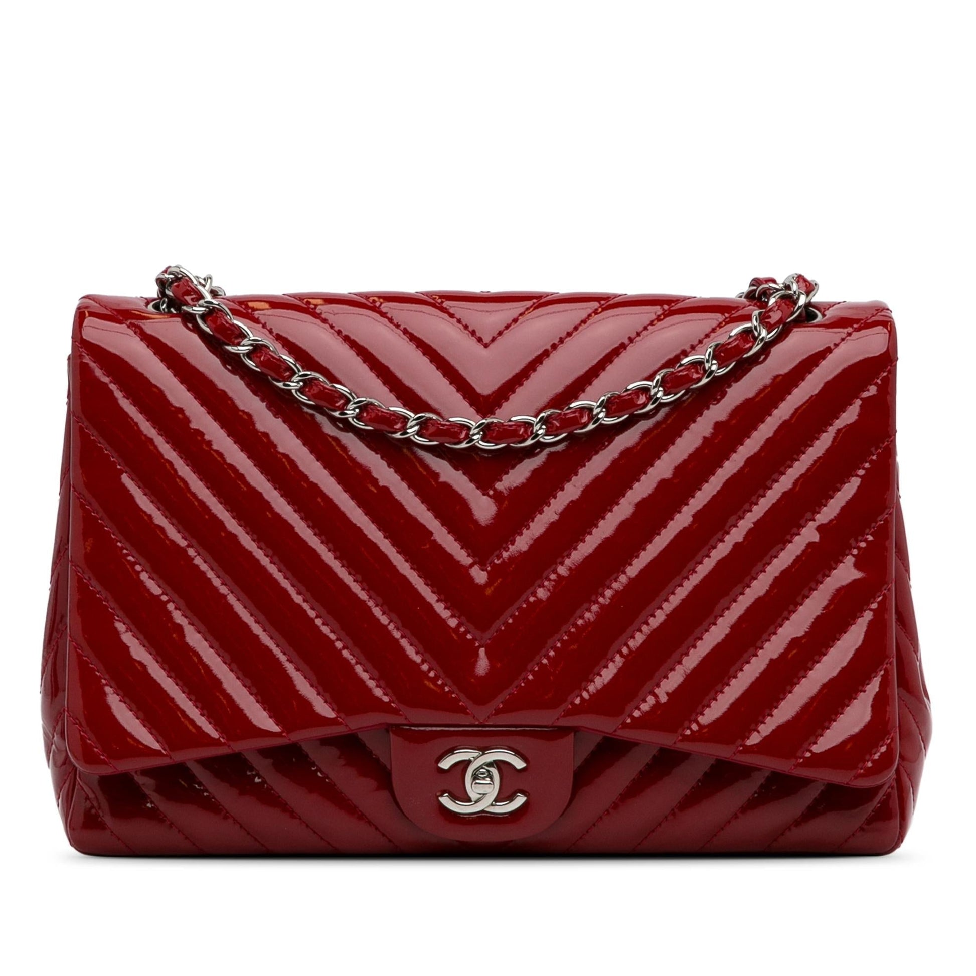 Chanel Jumbo Chevron Patent Single Flap SHG-8b5izz Handbag