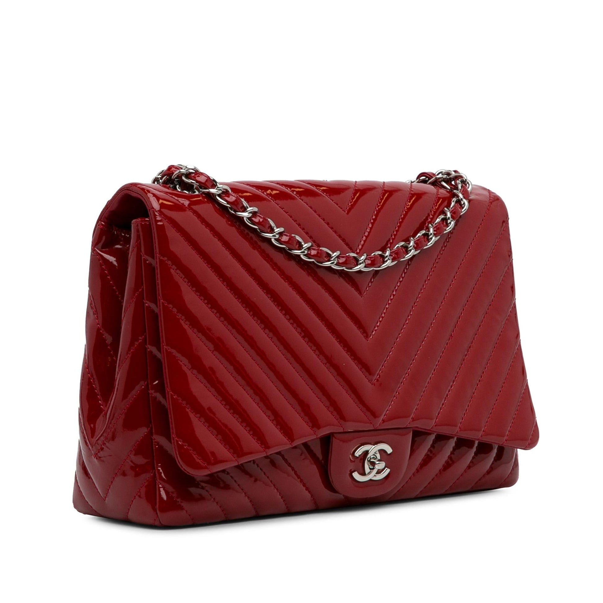 Chanel Jumbo Chevron Patent Single Flap SHG-8b5izz Handbag