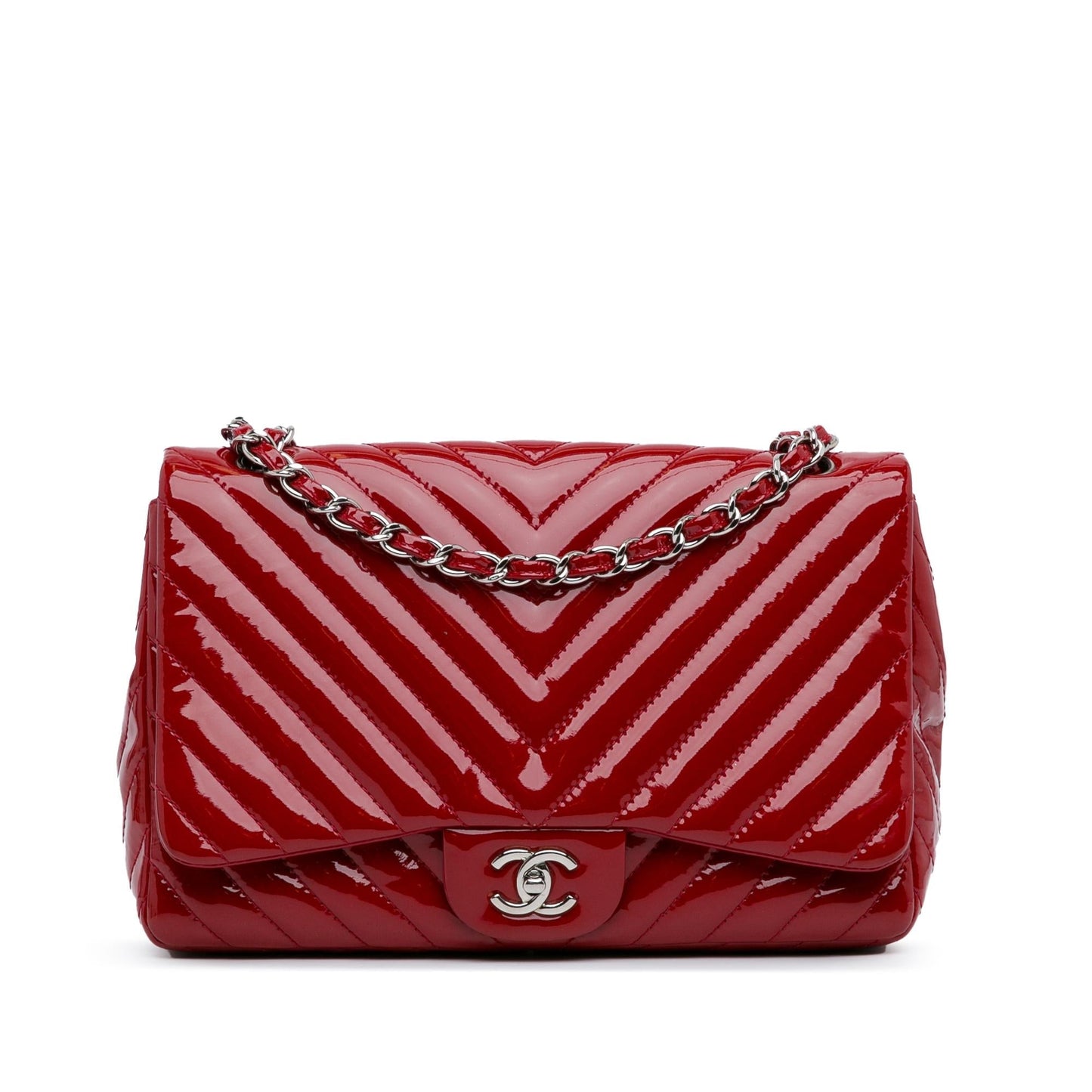 Chanel Jumbo Chevron Patent Single Flap SHG-q2Z09k Handbag