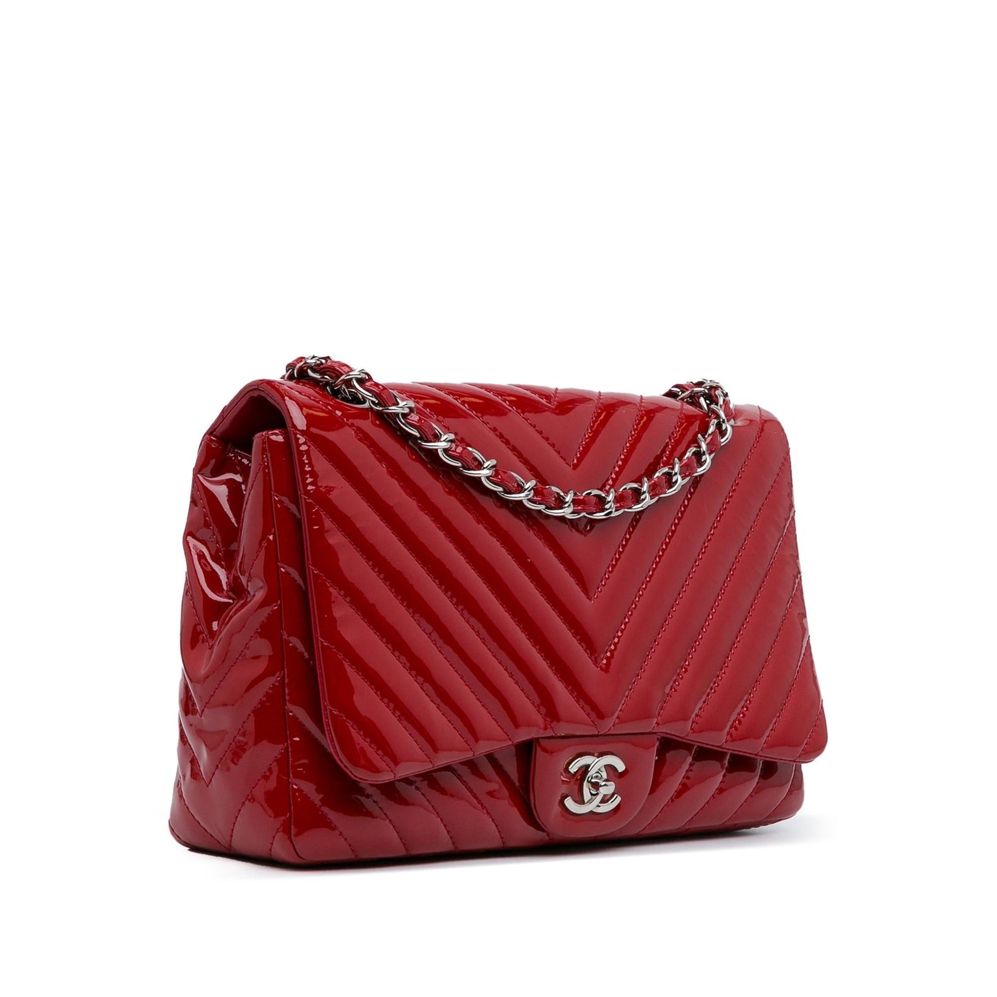 Chanel Jumbo Chevron Patent Single Flap SHG-q2Z09k Handbag