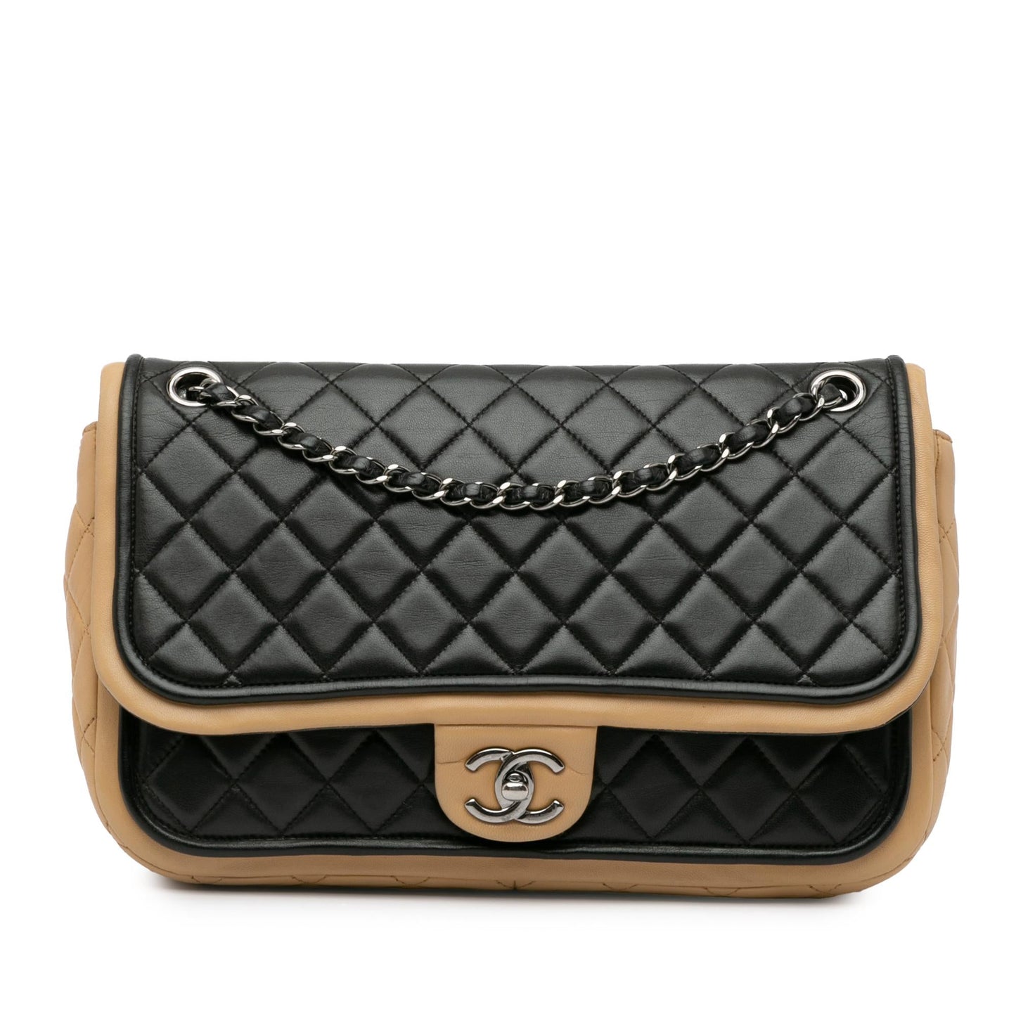 Chanel Jumbo Classic Bicolor Lambskin Twist Flap (Shg-8Kw5On) Bag