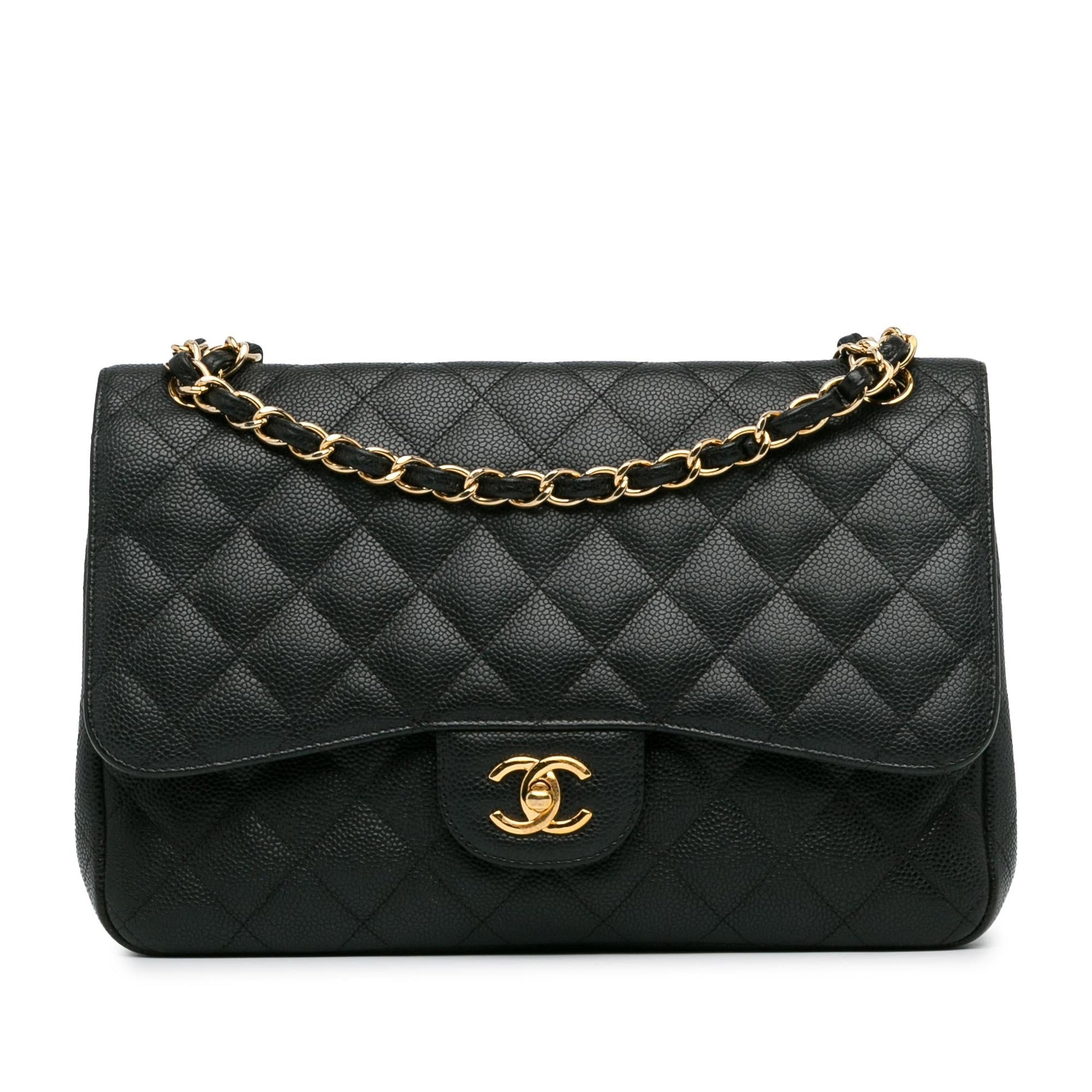 Chanel Jumbo Classic Caviar Double Flap SHG-sybvnq Handbag