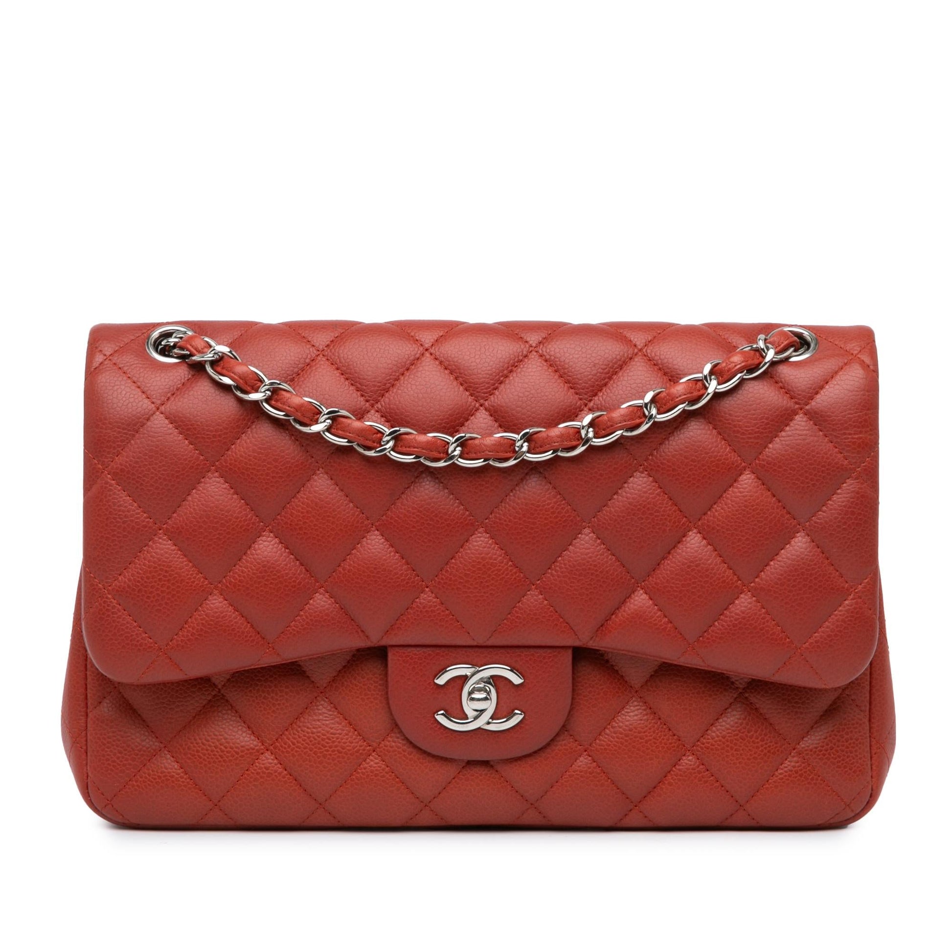 Chanel Jumbo Classic Caviar Double Flap Handbag Shg Y23Zwg