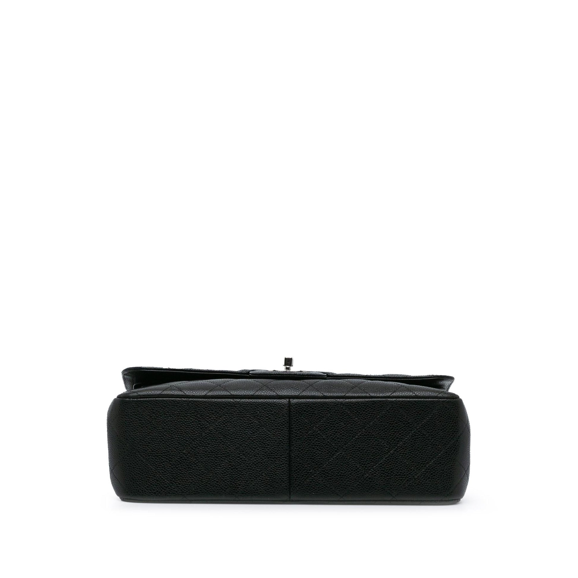Chanel Jumbo Classic Caviar Double Flap Handbag Shg Psowea