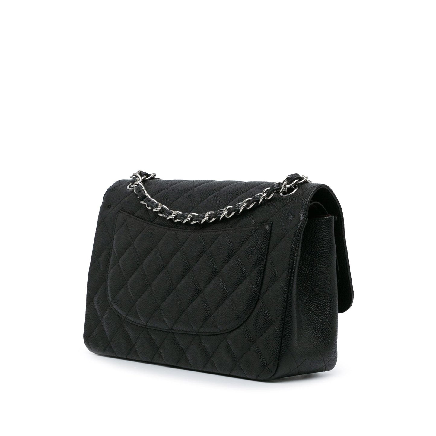 Chanel Jumbo Classic Caviar Double Flap Handbag Shg Psowea